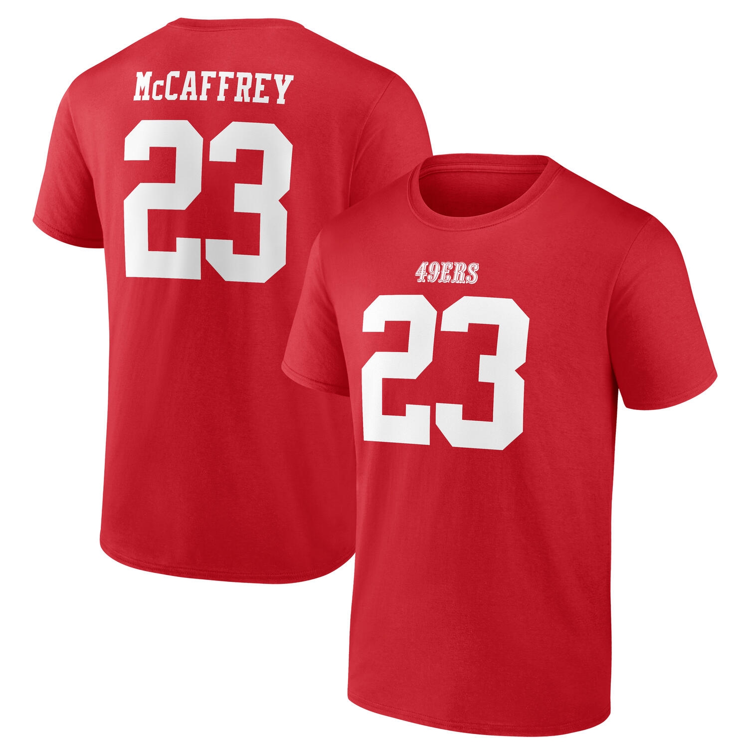 Christian McCaffrey #23 San Francisco 49ers Player NFL T-Shirt Rot