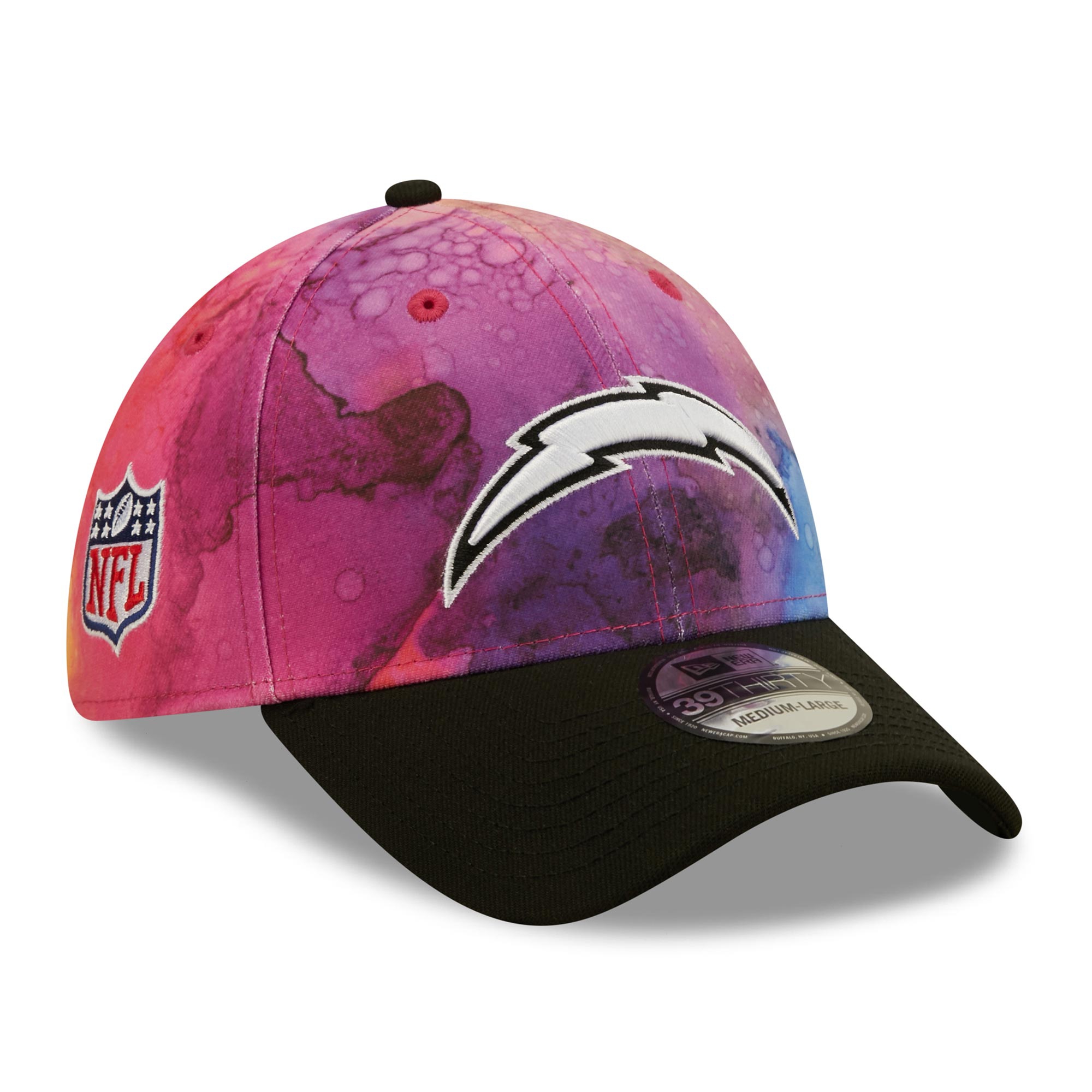 Los Angeles Chargers 2022 NFL On-Field Crucial Catch New Era 39Thirty Flex Cap