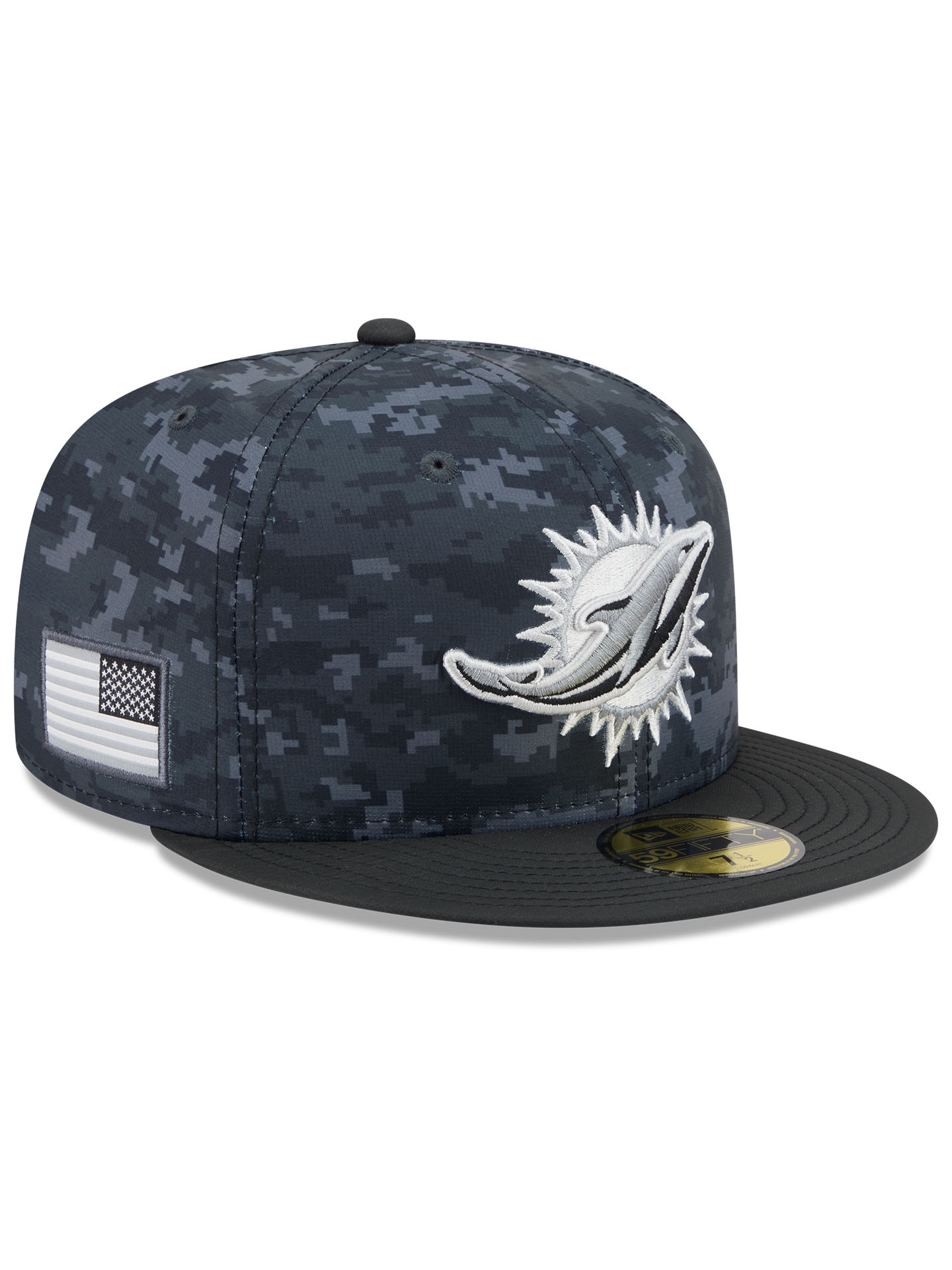 Miami Dolphins 2026 NFL Salute to Service 59FIFTY Fitted Cap Black