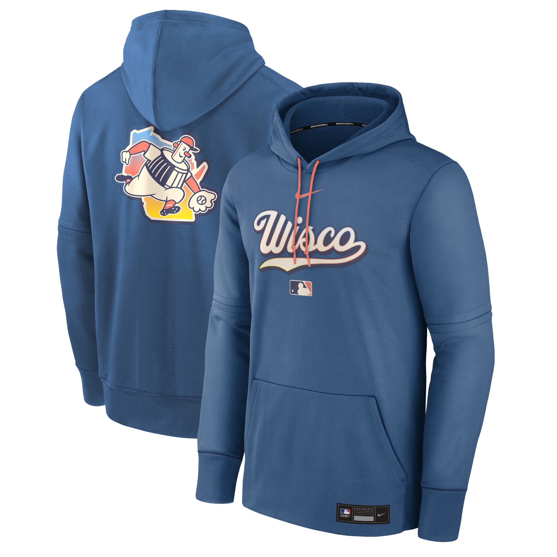 Milwaukee Brewers City Connect 2026 MLB Authentic Therma Hoodie Blau