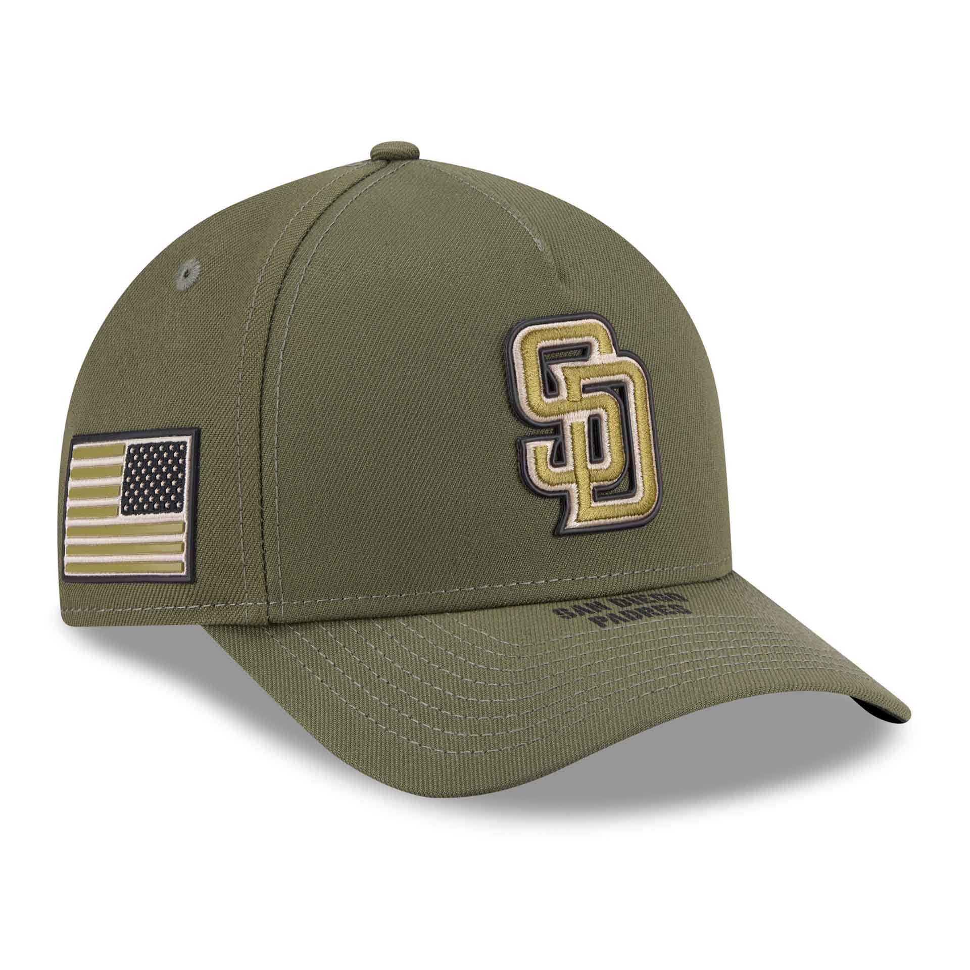 San Diego Padres 2026 MLB Armed Forces 9FORTY M-Crown A-Frame Adjustable Cap Oliv