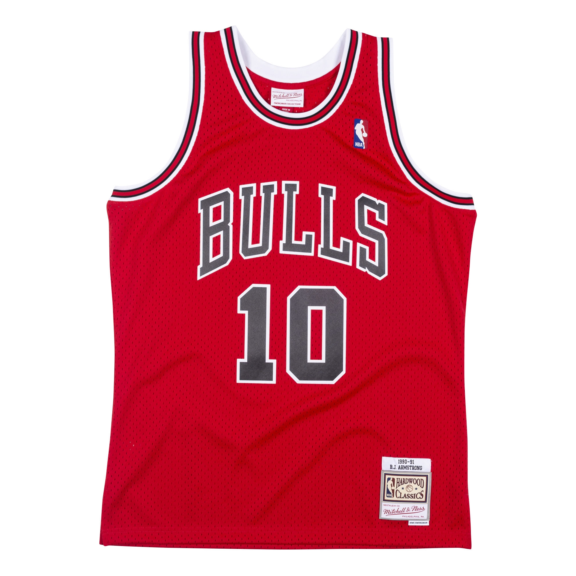 B.J. Armstrong #10 Chicago Bulls 1990-91 Swingman NBA Trikot Rot