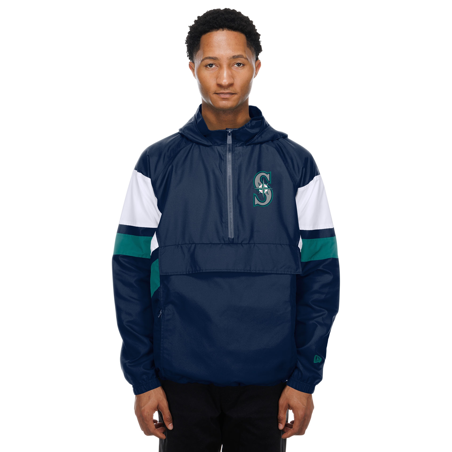 Seattle Mariners MLB Quarter Zip Windbreaker Jacke Navy