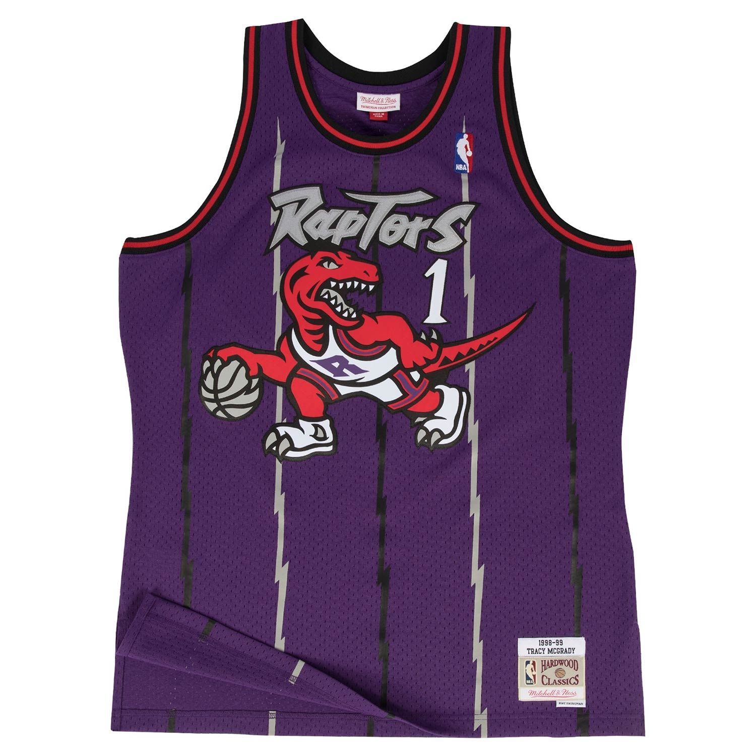 Tracy McGrady #1 Toronto Raptors 1998-99 Mitchell & Ness Swingman NBA Trikot Lila