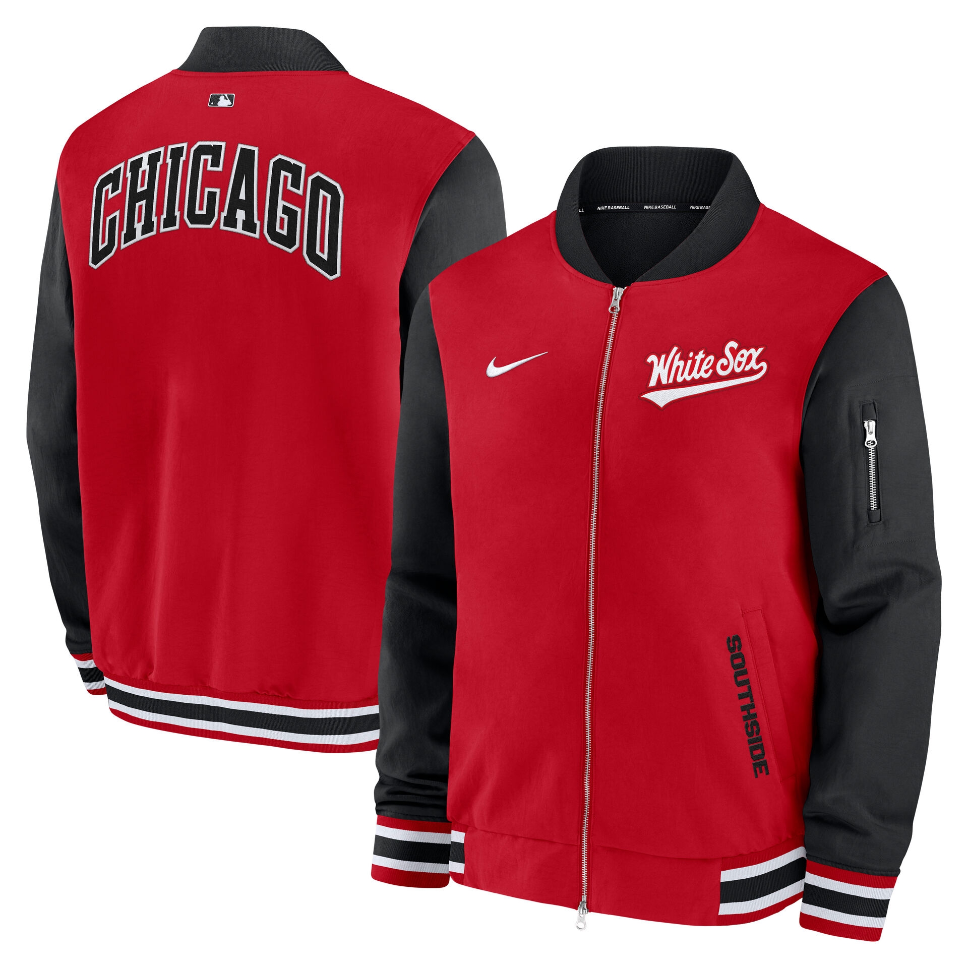 Chicago White Sox City Connect 2026 MLB Authentic Dugout Bomber Jacke Rot