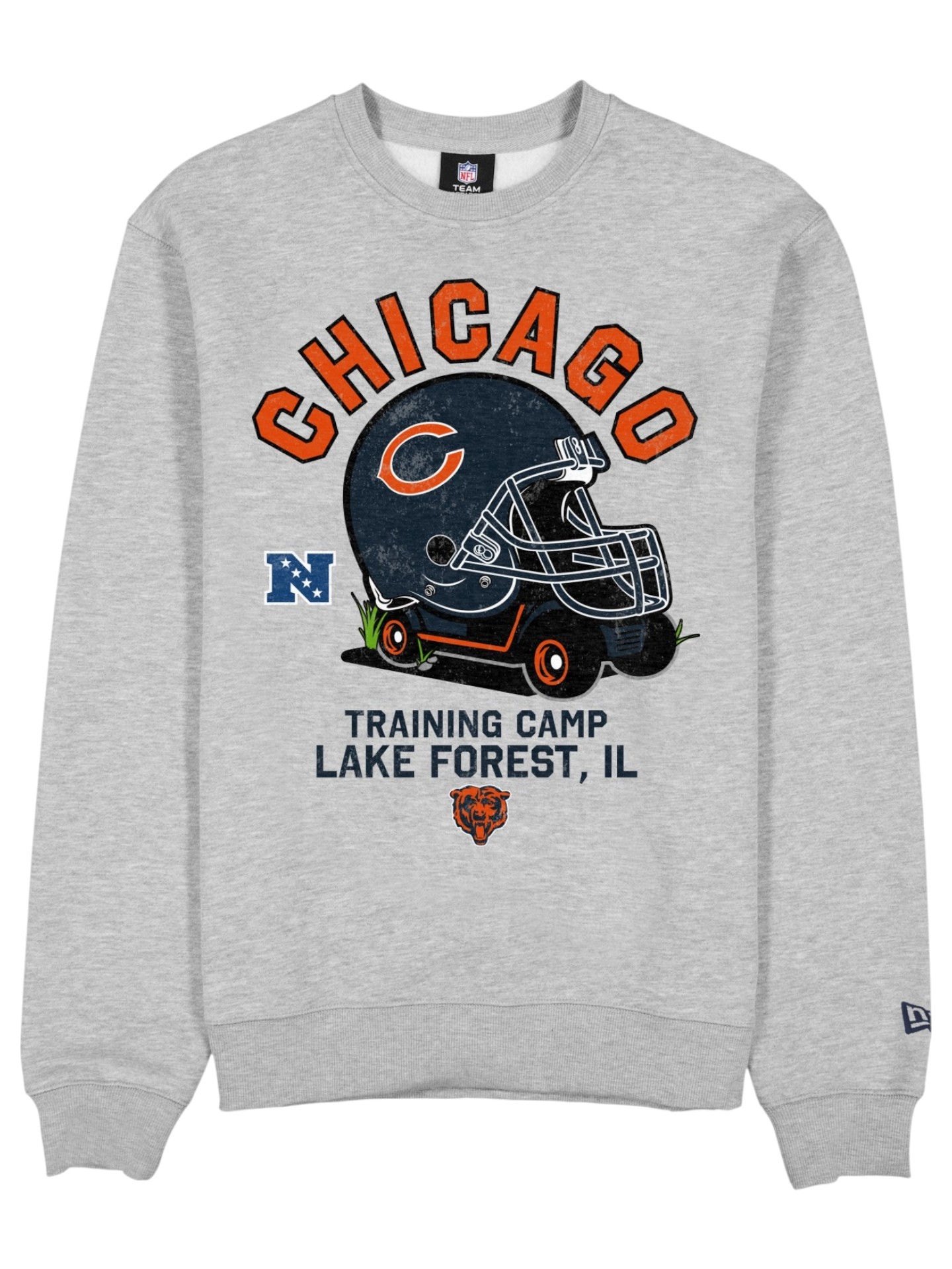 Chicago Bears NFL Training Golf Cart Crew Neck Sweater Gray