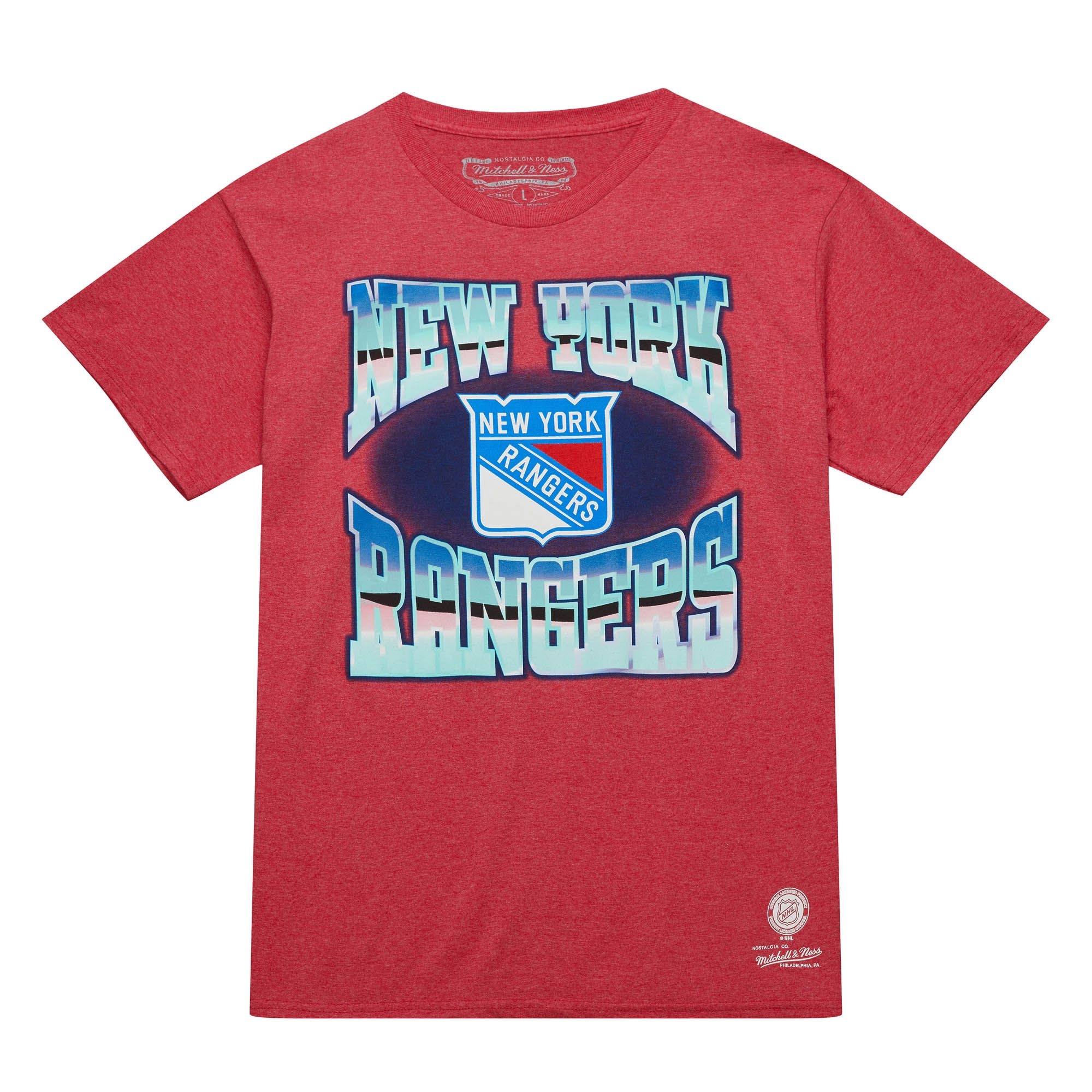 New York Rangers Stateside Pastel Mitchell & Ness NHL T-Shirt Rot