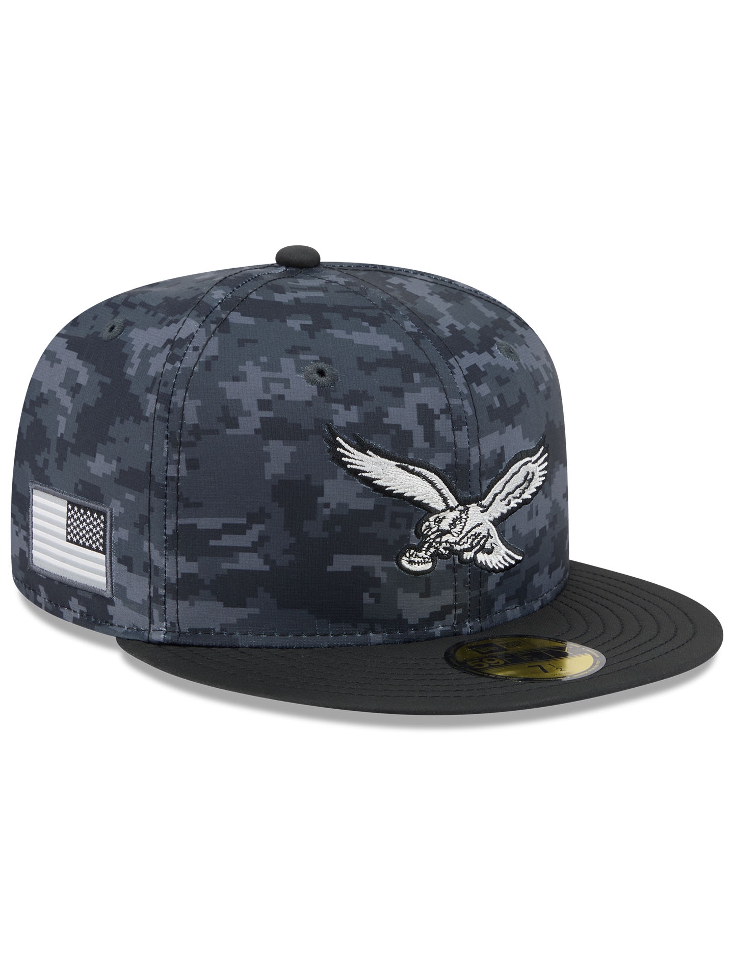 Philadelphia Eagles Throwback 2026 NFL Salute to Service 59FIFTY Fitted Cap Black
