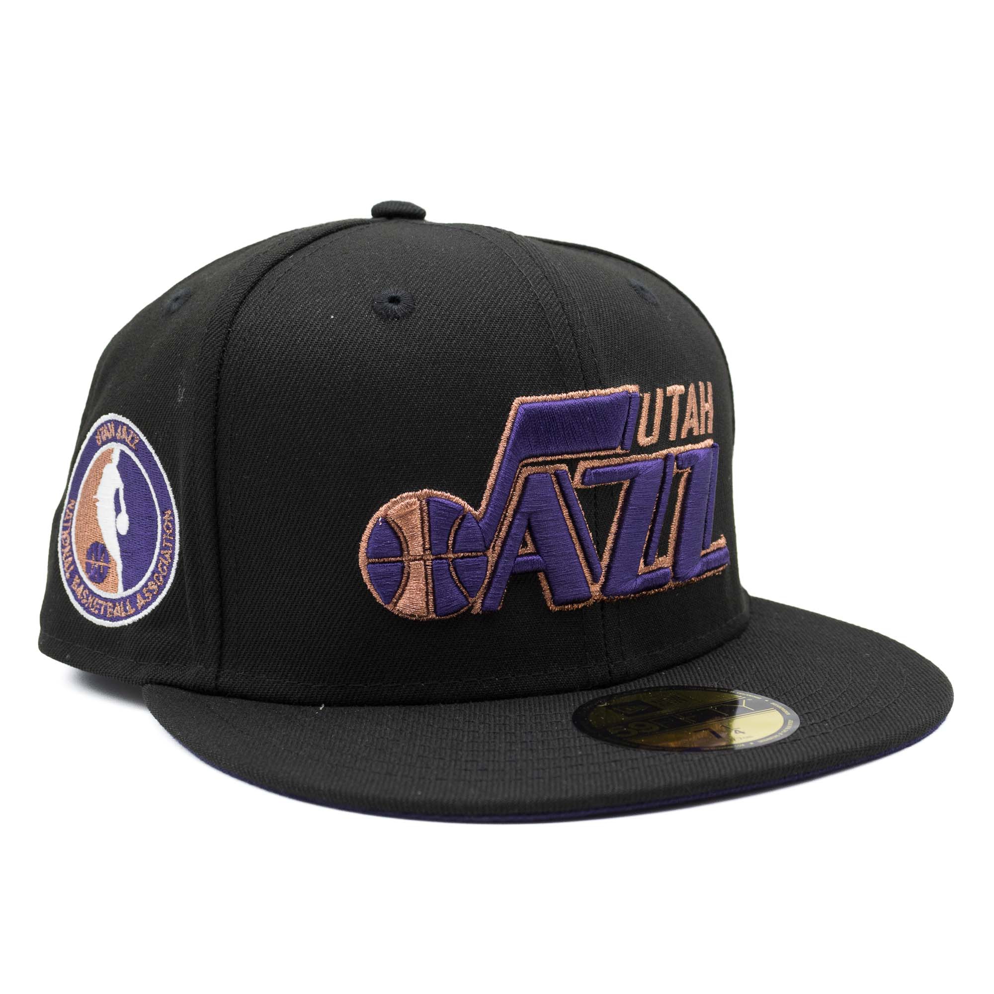 Utah Jazz Circle Side Patch New Era 59FIFTY Fitted NBA Cap Schwarz