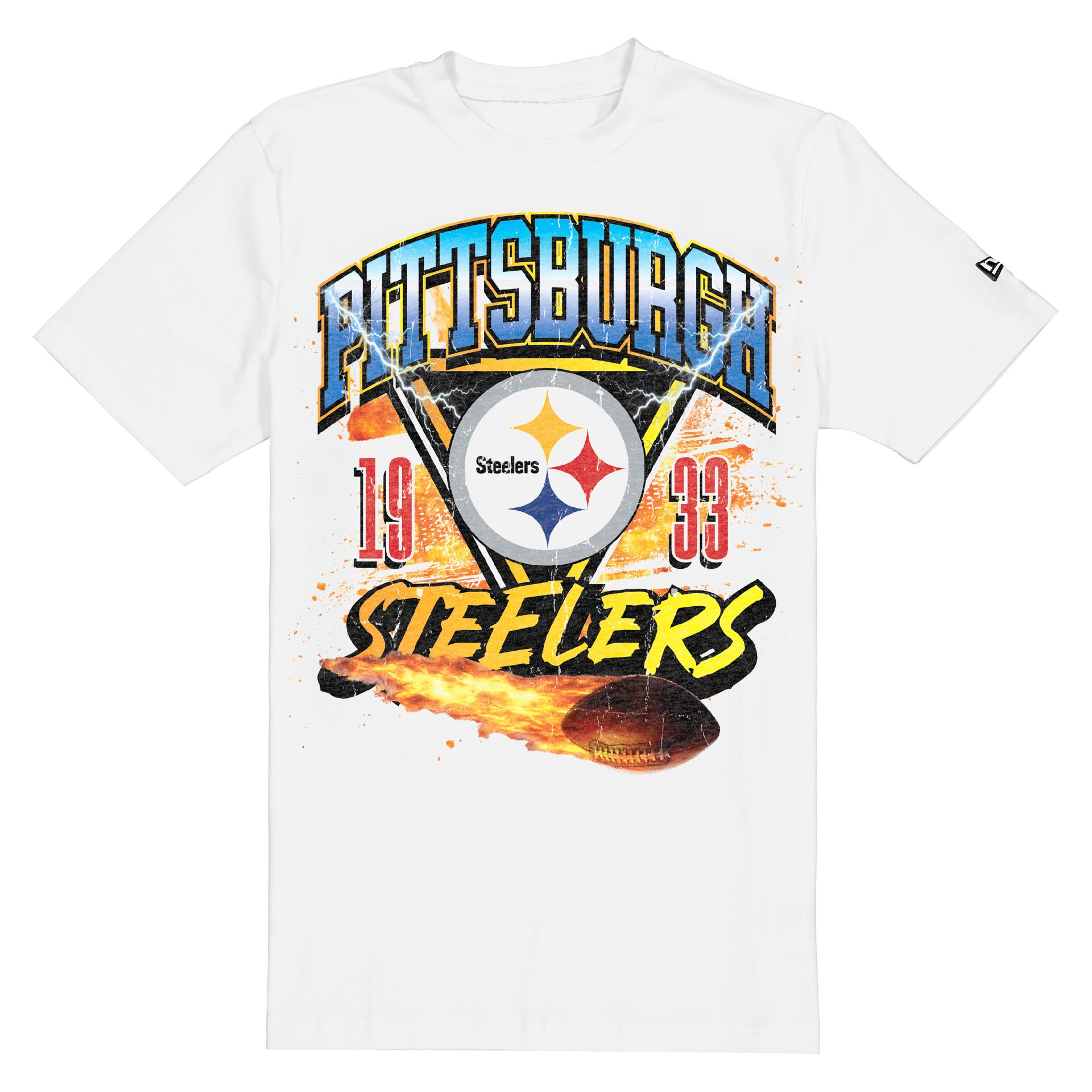 Pittsburgh Steelers Fireball Oversized NFL T-Shirt Weiß