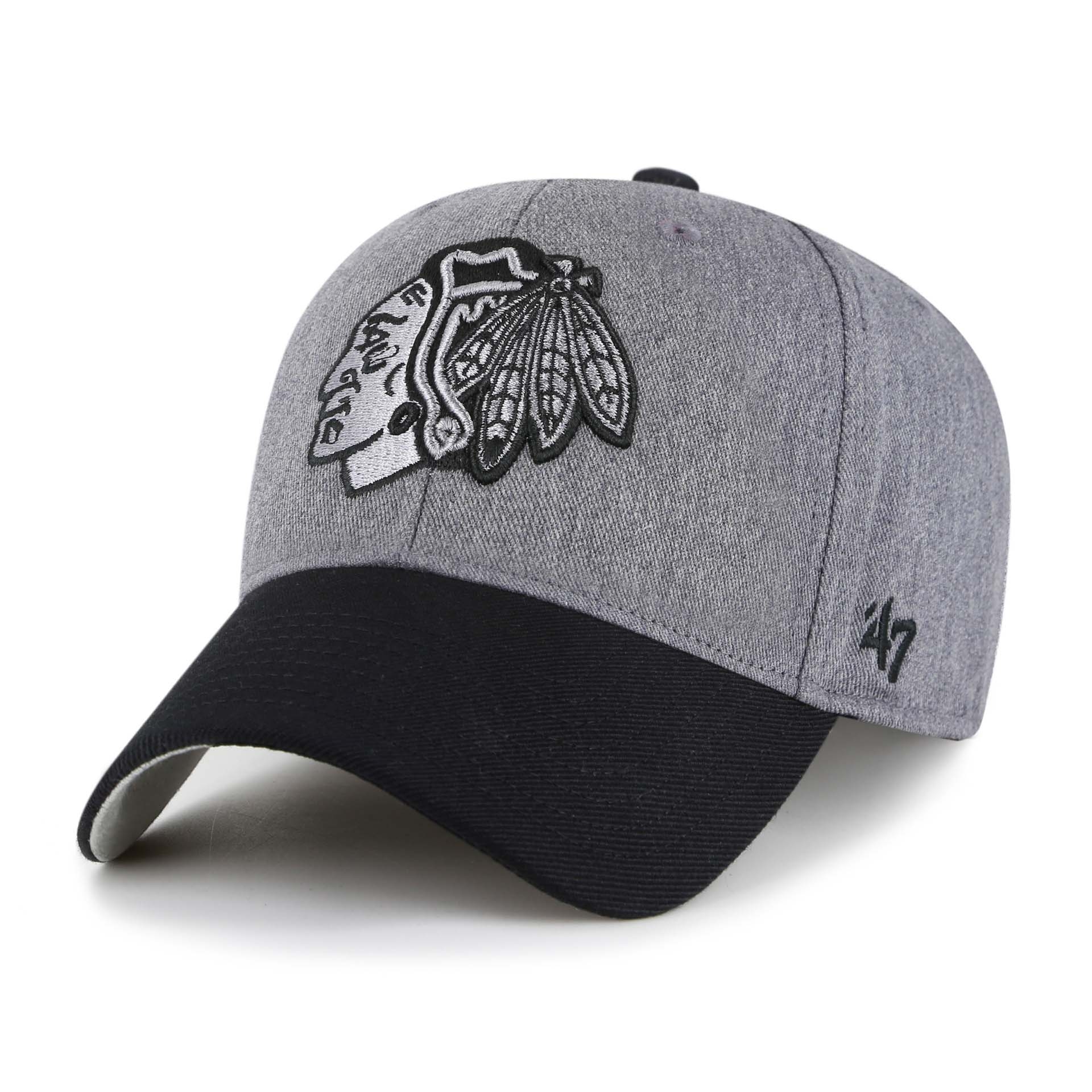 Chicago Blackhawks '47 MVP Granite Adjustable NHL Cap Charcoal