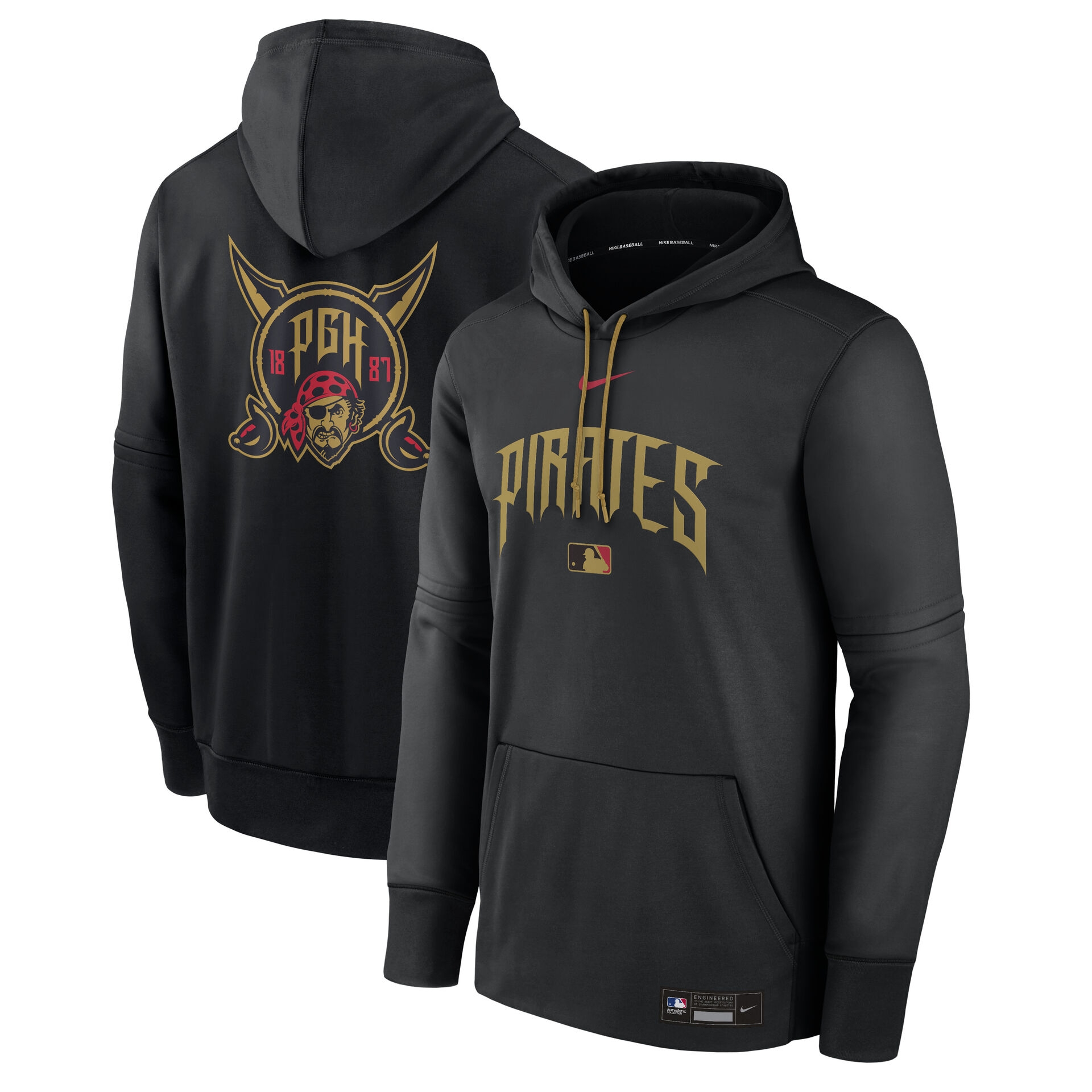 Pittsburgh Pirates City Connect 2026 MLB Authentic Therma Hoodie Schwarz