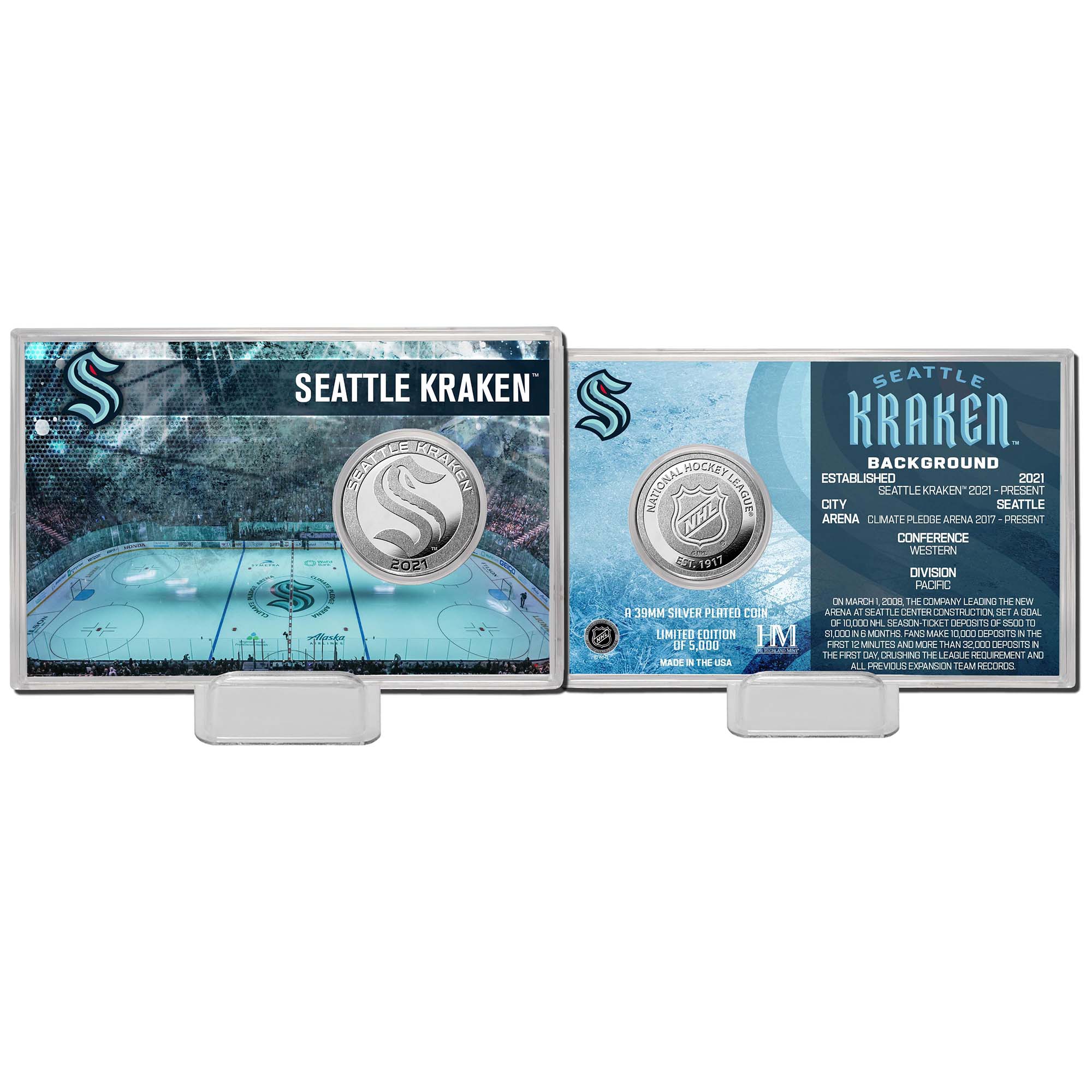 Seattle Kraken Team History NHL Silver Coin Card