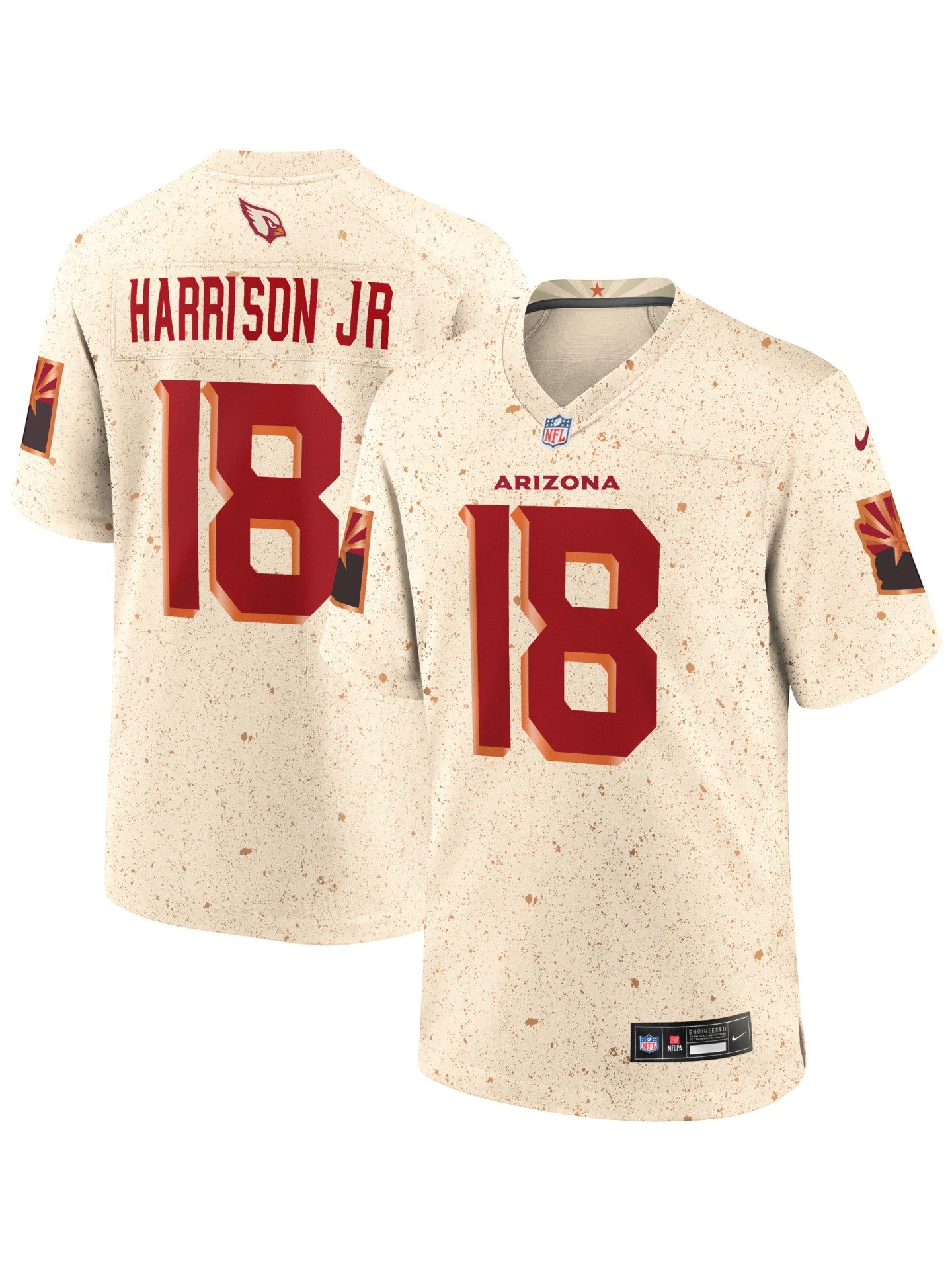 Marvin Harrison Jr. #18 Arizona Cardinals Rivalries Game NFL Trikot Natural