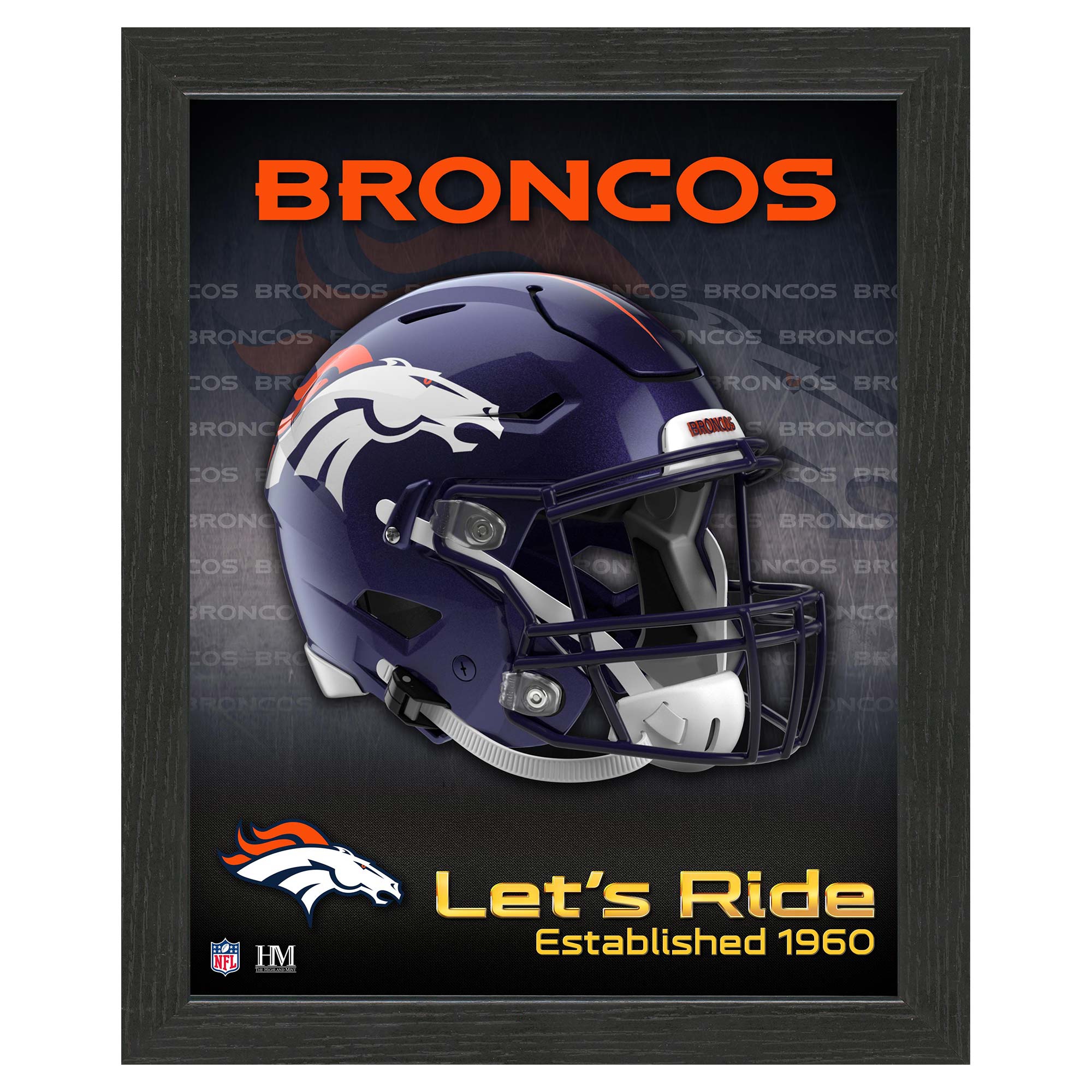 Denver Broncos NFL Team Helmet Gerahmtes Bild