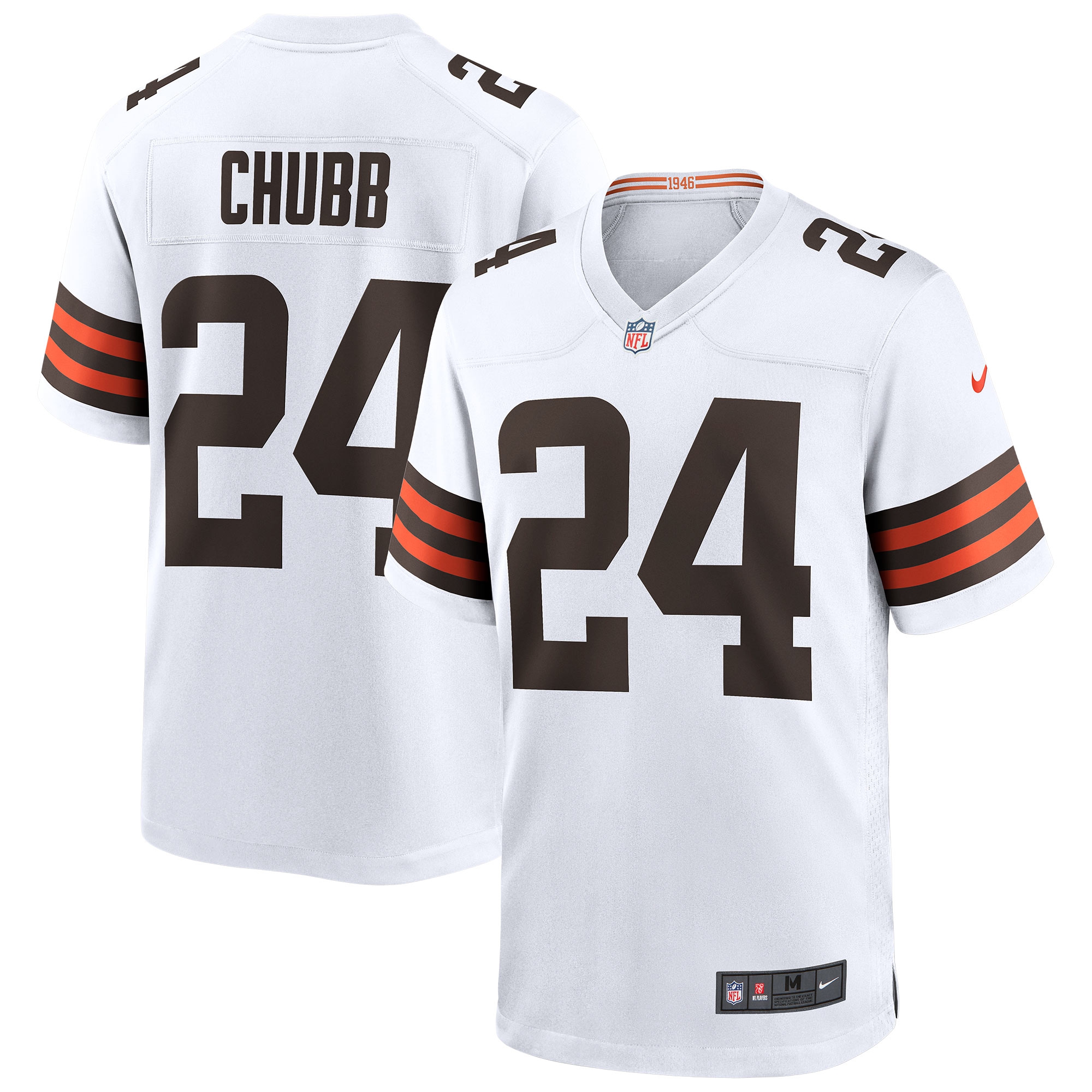 Nick Chubb #24 Cleveland Browns Nike Game NFL Football Trikot Weiß
