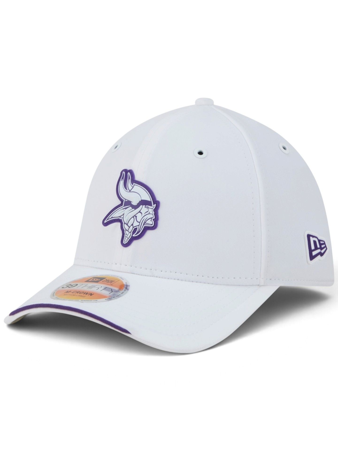 Minnesota Vikings 2026 NFL Sideline 39THIRTY M-Crown Flex Cap Weiß