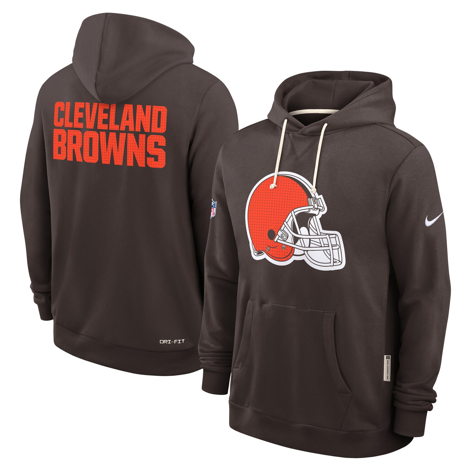Cleveland Browns 2025 NFL Sideline Nike Standard Issue Hoodie Brown