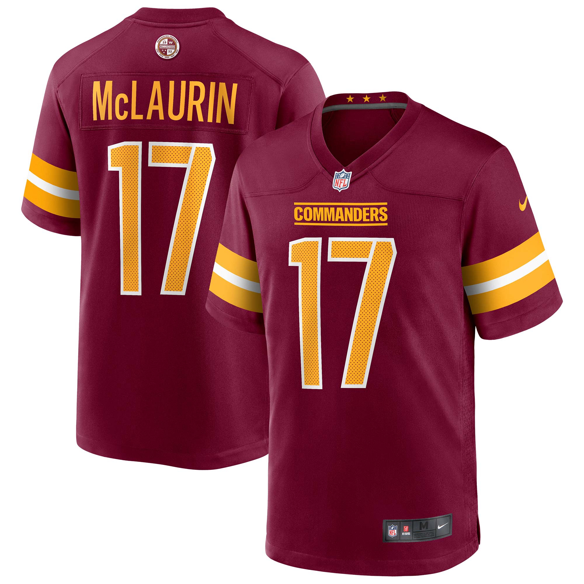 Terry McLaurin #17 Washington Commanders Nike Game NFL Trikot Burgunder