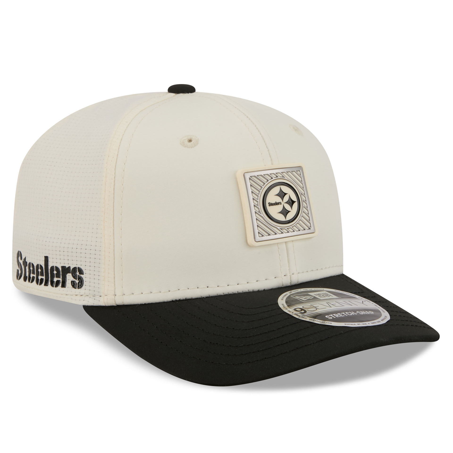 Pittsburgh Steelers 2026 NFL Training Camp 9SEVENTY Stretch-Snap Cap Cream/Black