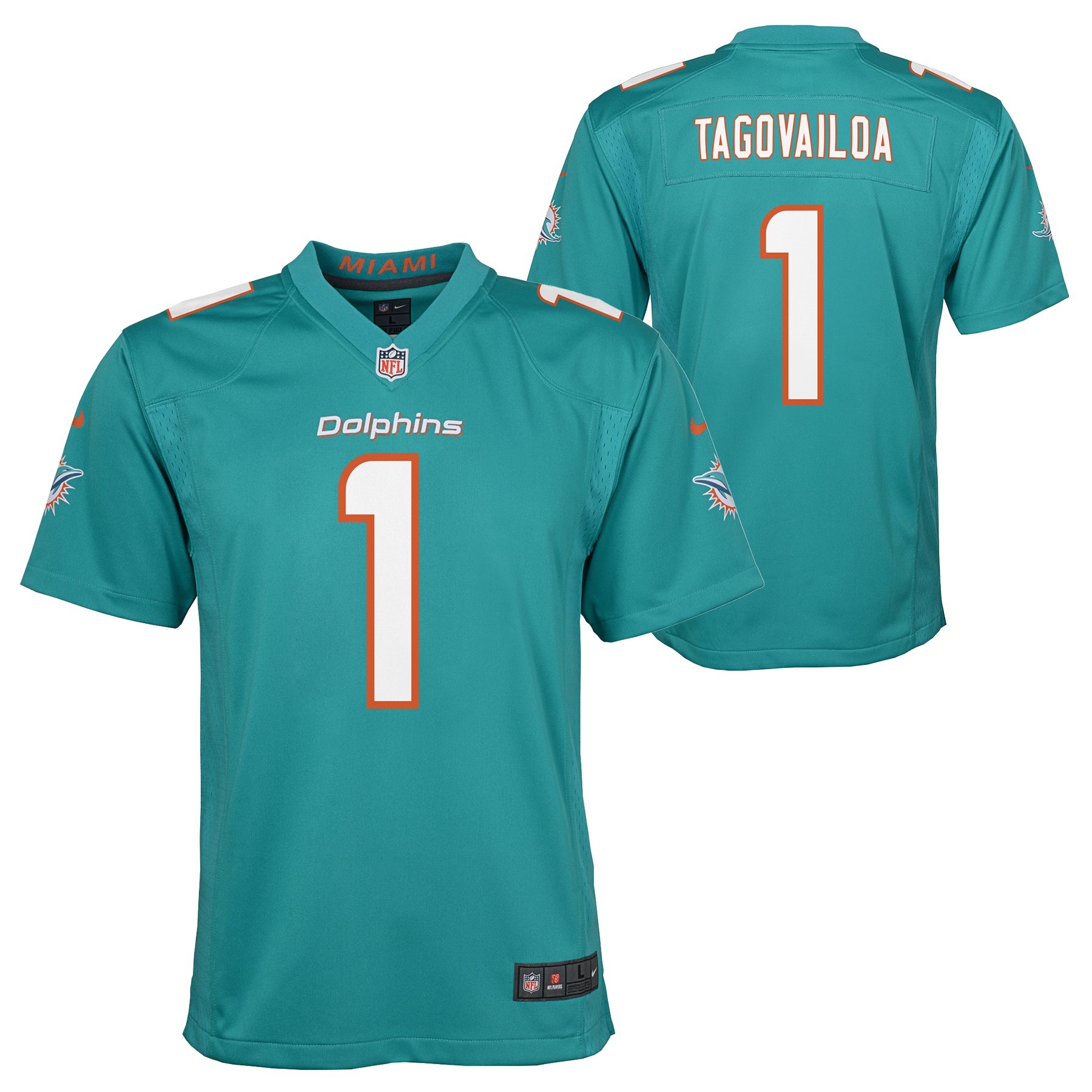 Nike Tua Tagovailoa #1 Miami Dolphins Game NFL Jersey Aqua (YOUTH)