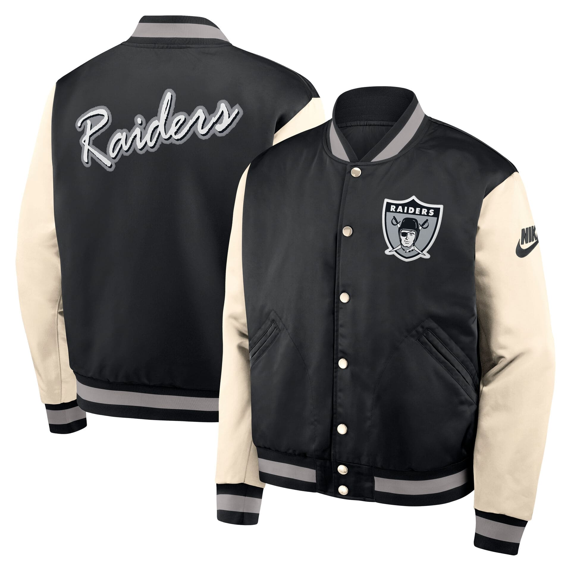 Las Vegas Raiders Rewind Legacy Bomber Jacke Schwarz/Cream