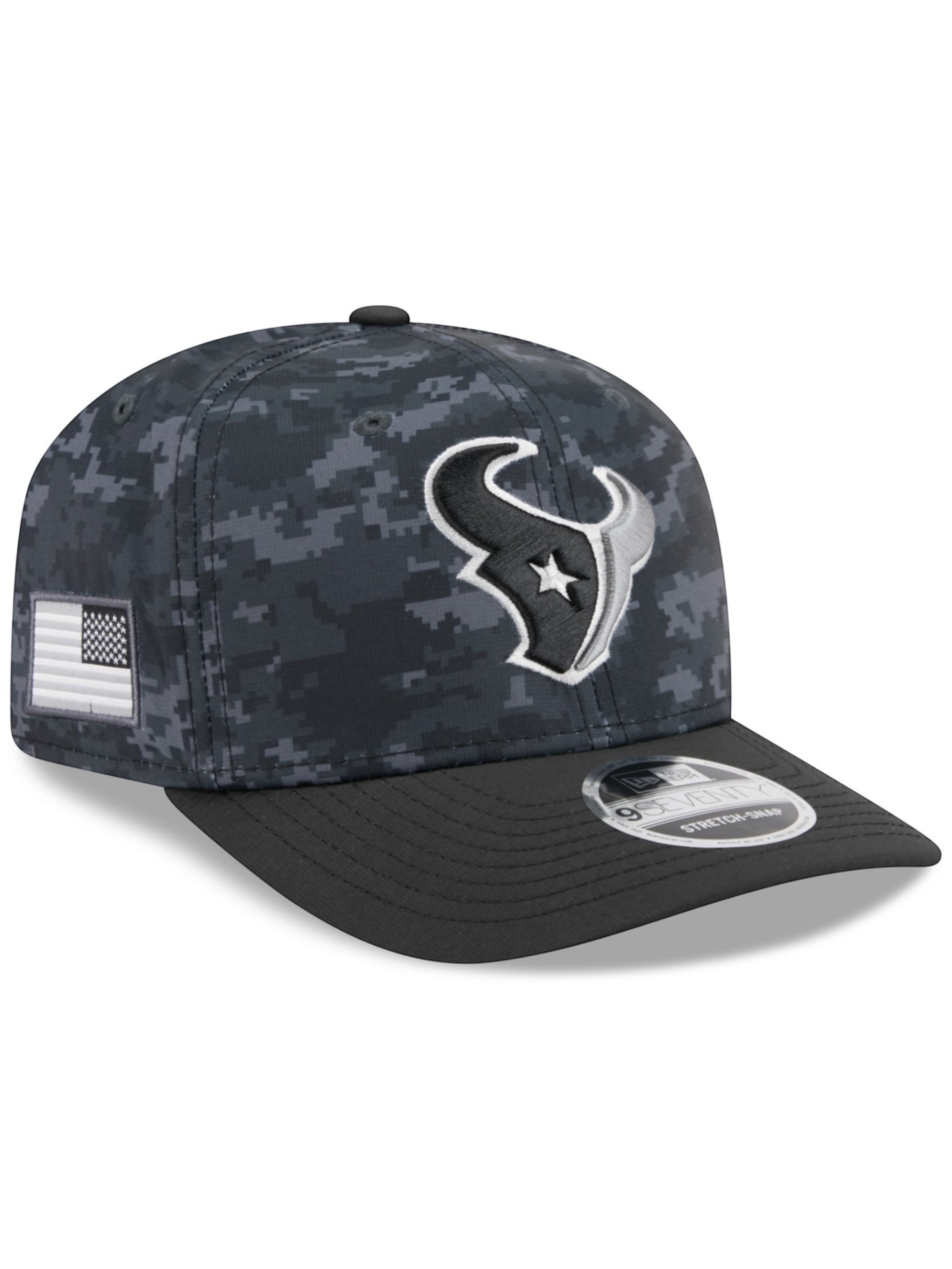 Houston Texans 2026 NFL Salute to Service 9SEVENTY Stretch-Snap Cap Black