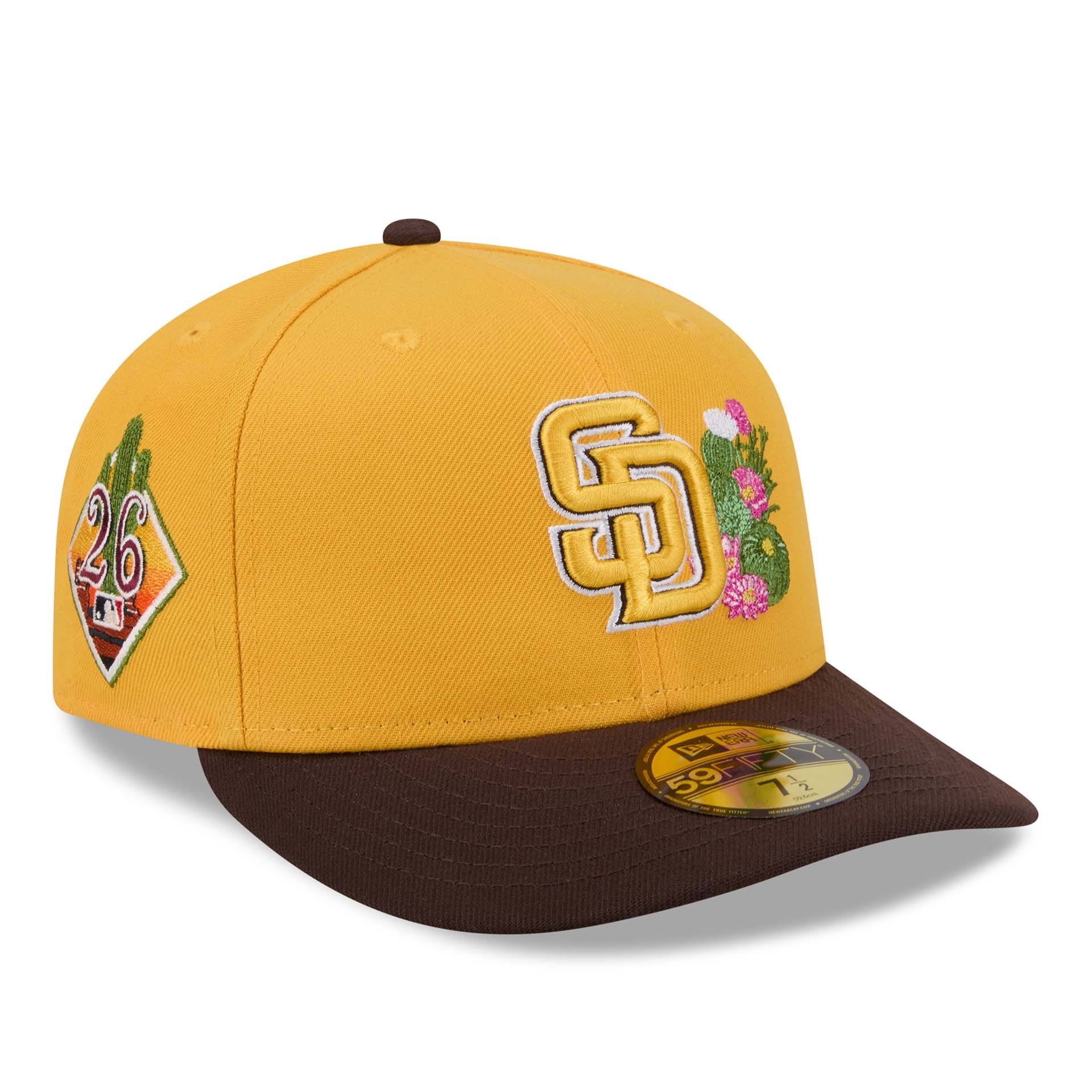 San Diego Padres 2026 MLB Authentic Spring Training Pre-Curved 59FIFTY Cap Gelb