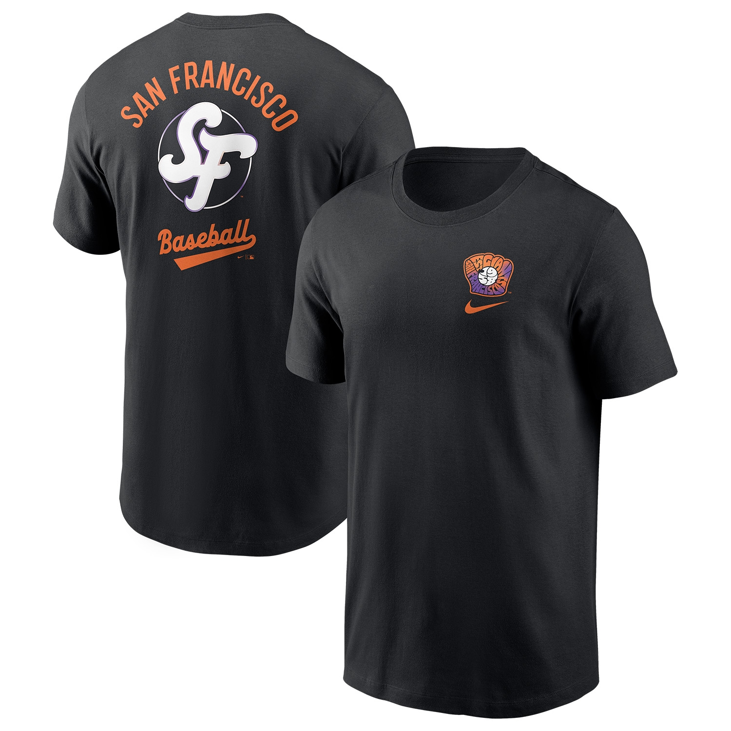 San Francisco Giants City Connect 2-Hit Nike Cotton T-Shirt Schwarz