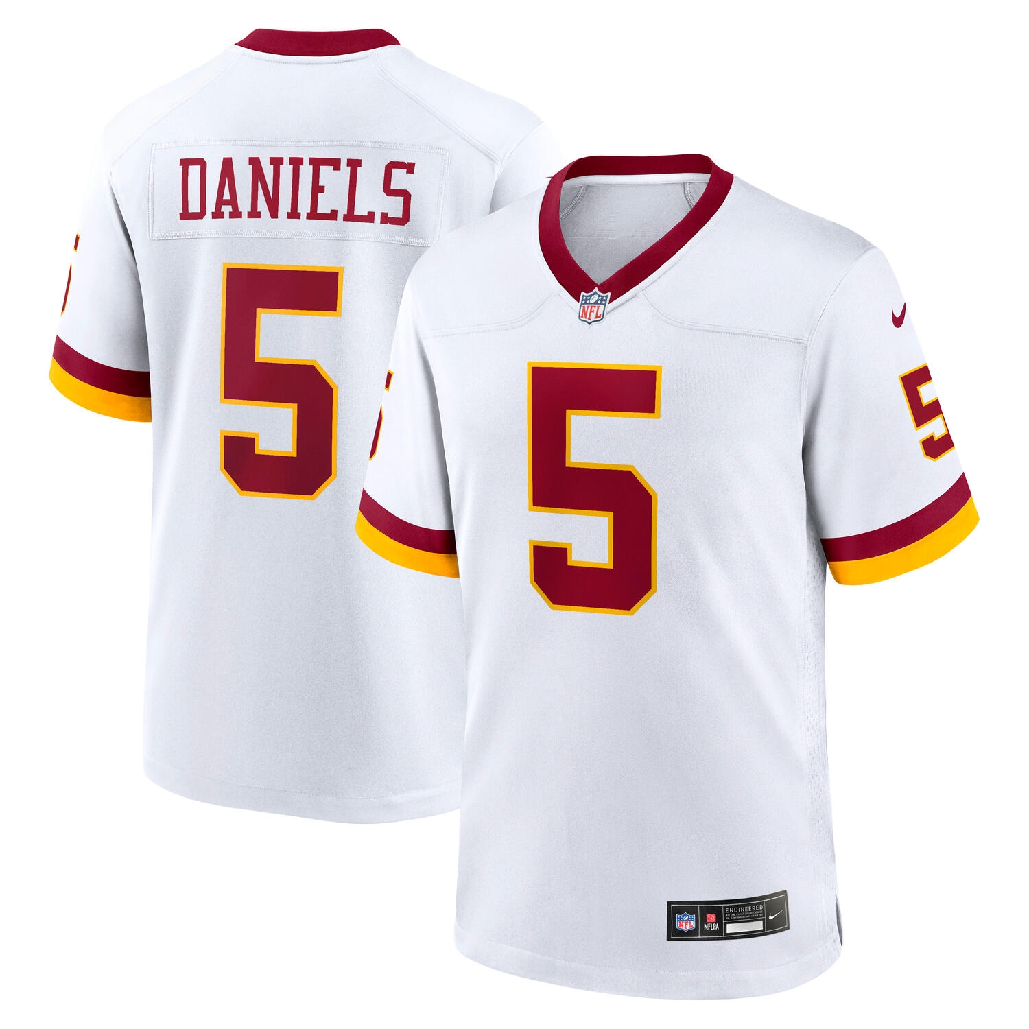 Jayden Daniels #5 Washington Commanders Game NFL Trikot Weiß