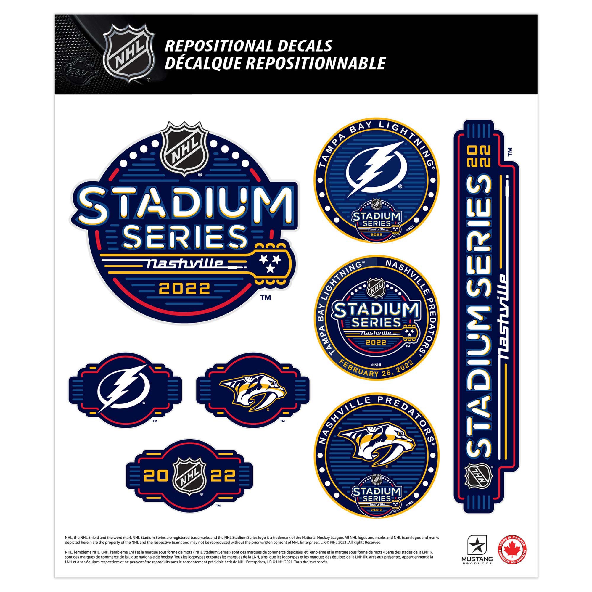 2022 NHL Stadium Series Nashville Deluxe Aufkleber-Set (5 Stk.)