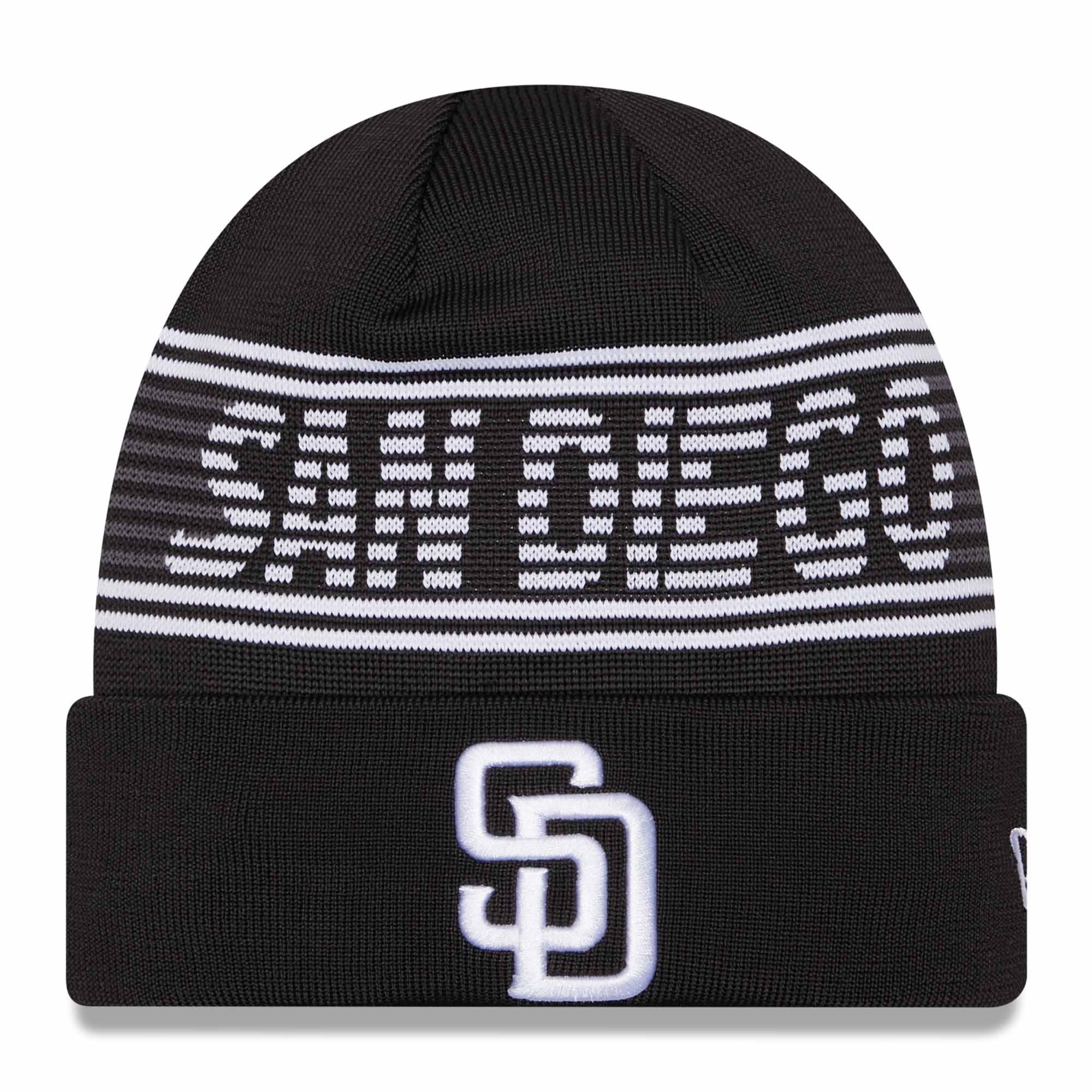 San Diego Padres Black Colorway 2024 MLB Clubhouse New Era Beanie Wintermütze