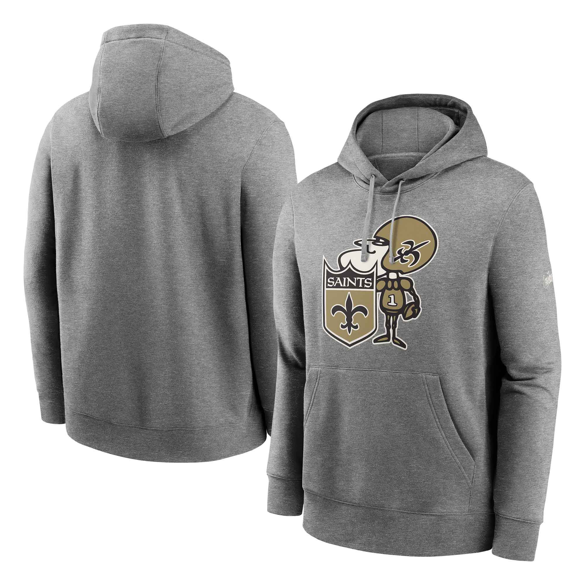 New Orleans Saints Rewind Throwback Fleece NFL Hoodie Grau