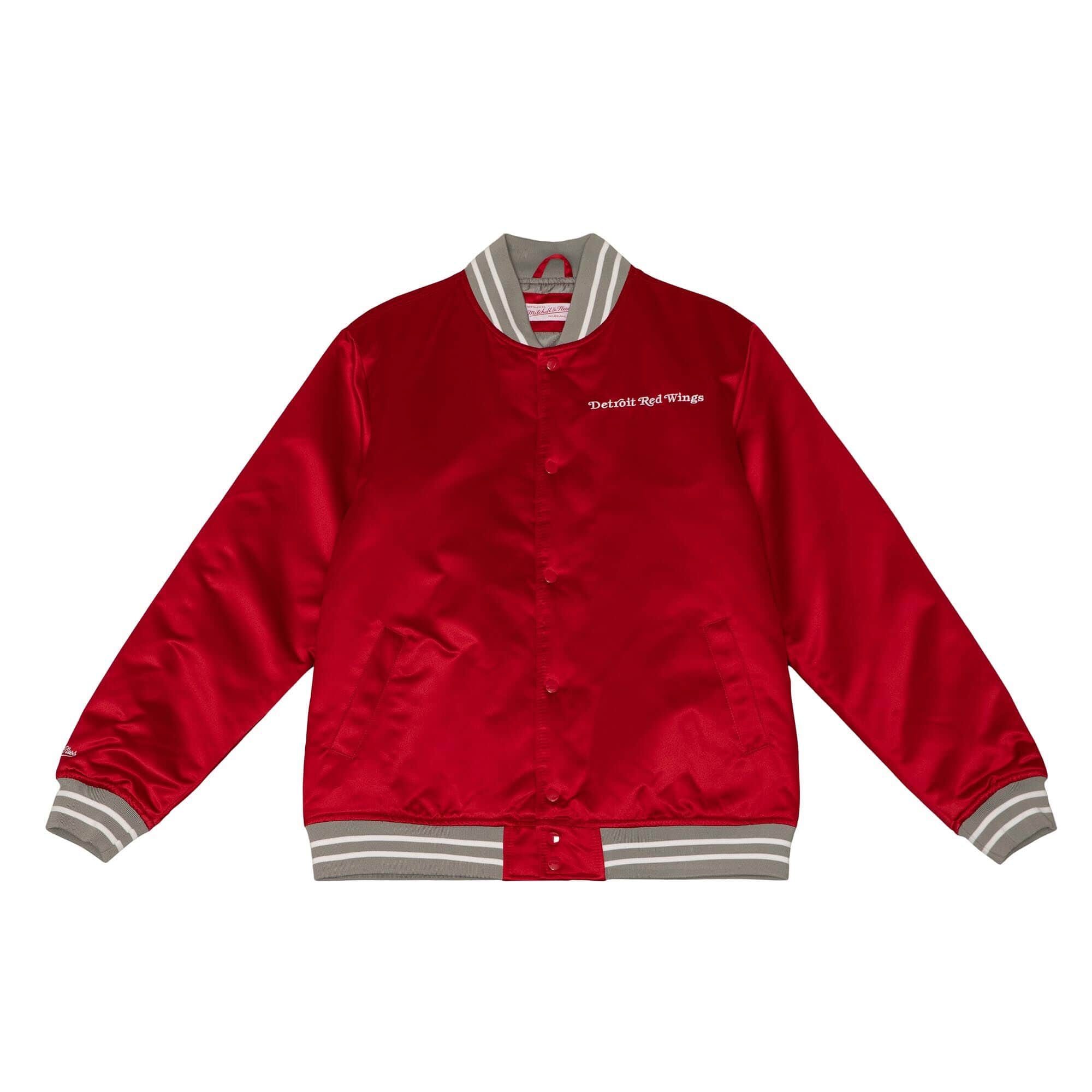 Detroit Red Wings Heavyweight Satin Mitchell & Ness NHL Jacke Rot