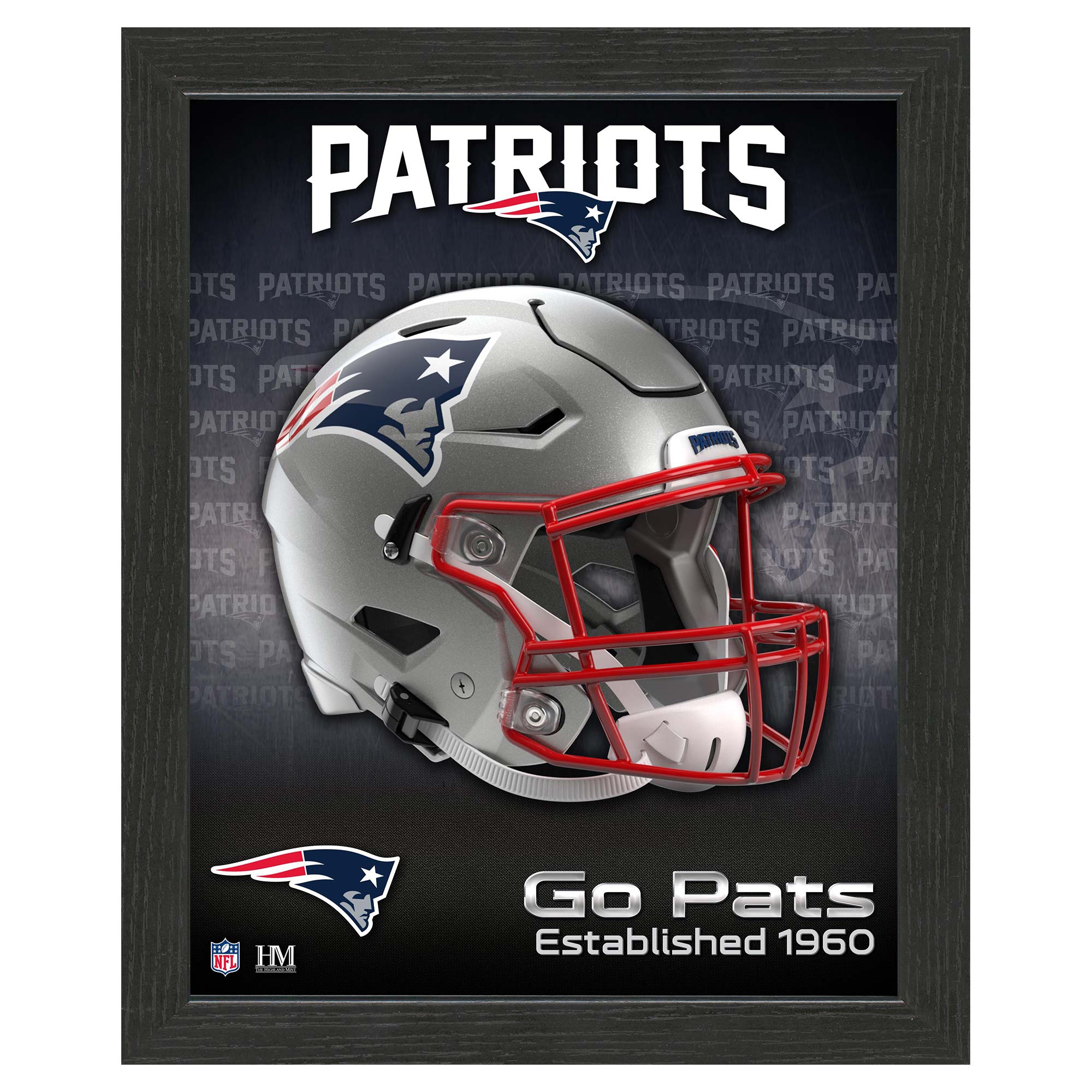 New England Patriots NFL Team Helmet Gerahmtes Bild