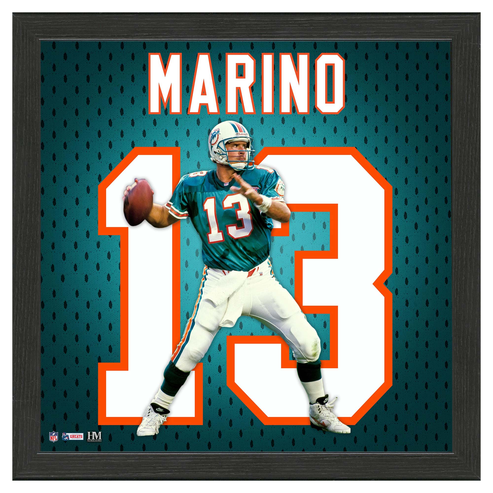 Dan Marino #13 Miami Dolphins Impact Jersey Gerahmtes NFL Bild