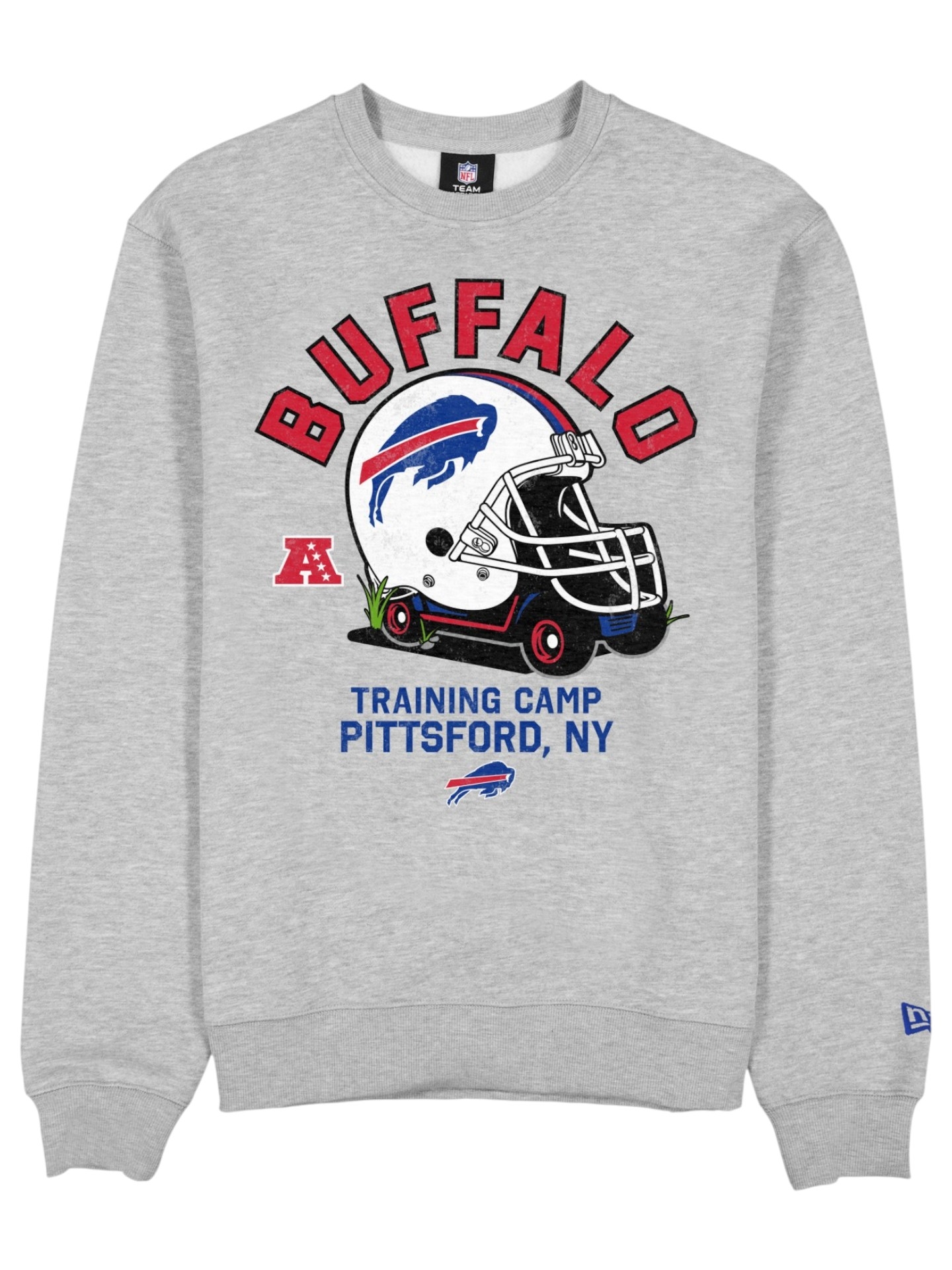 Buffalo Bills NFL Training Golf Cart Crew Neck Sweater Gray
