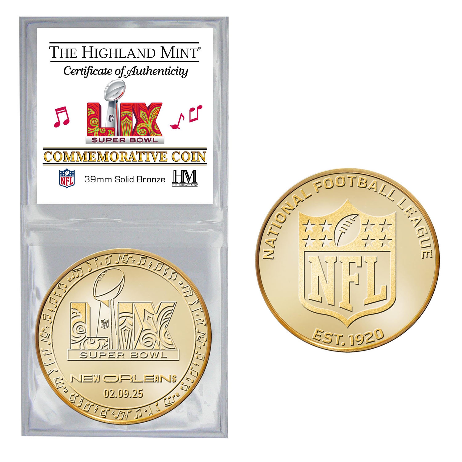 Super Bowl LIX New Orleans Bronze Gedenkmünze
