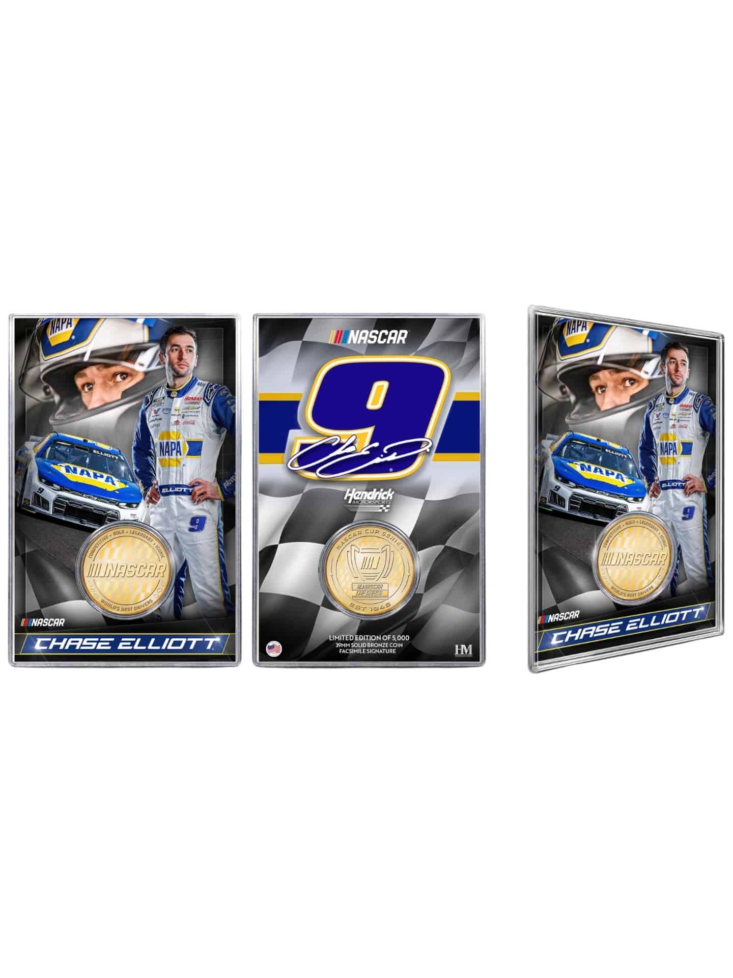 Chase Elliot Hendrick Motorsports Acrylic Bronze NASCAR Coin Card