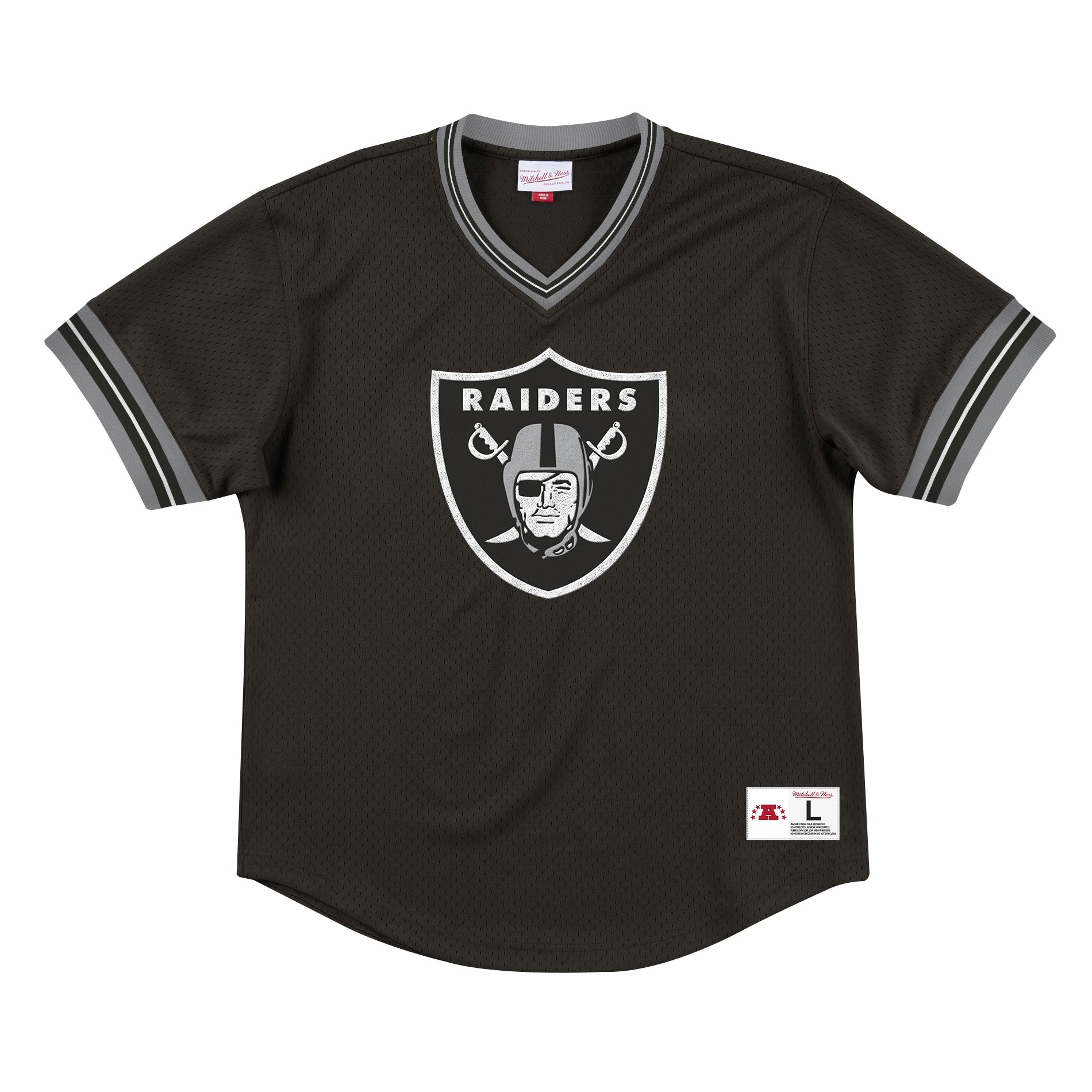 Mitchell & Ness Oakland Raiders Unbeaten NFL V-Neck Mesh Shirt Black