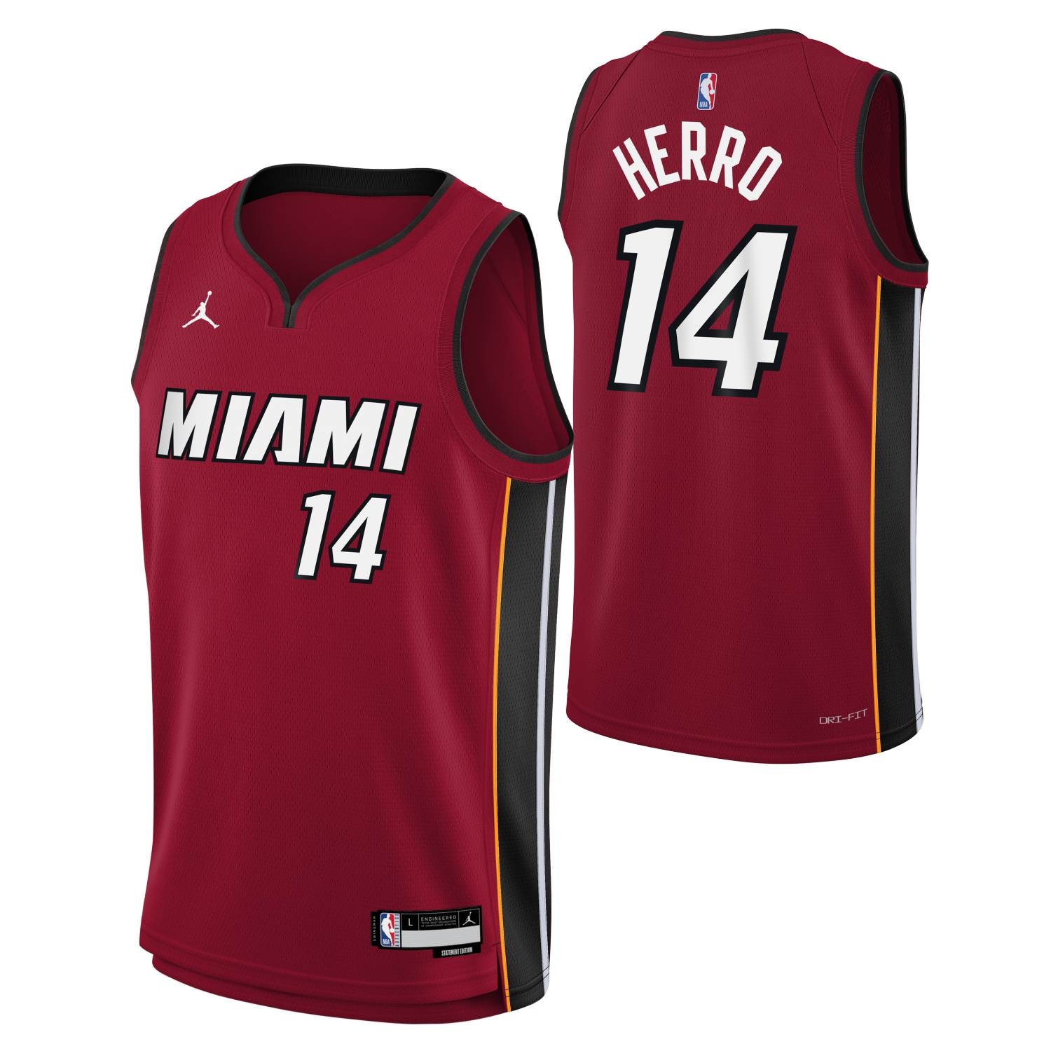 タイラー　HERRO 14 ユニフォーム サイン入り MIAMI NBA Jordan Tyler Herro #14 Miami Heat Statement Swingman NBA Jersey