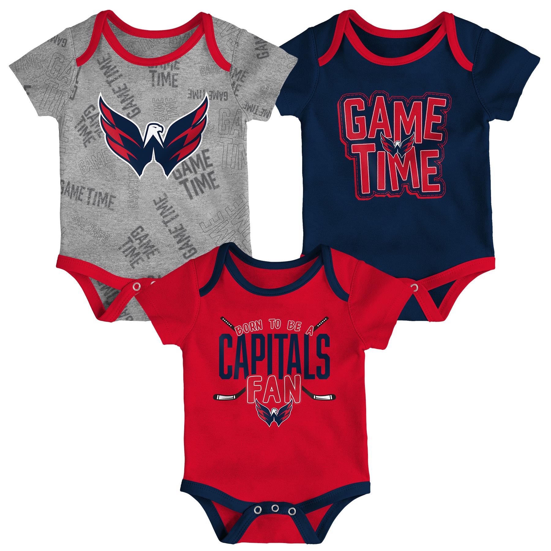 Washington Capitals Game Time NHL Baby Body-Set (3er-Pack)