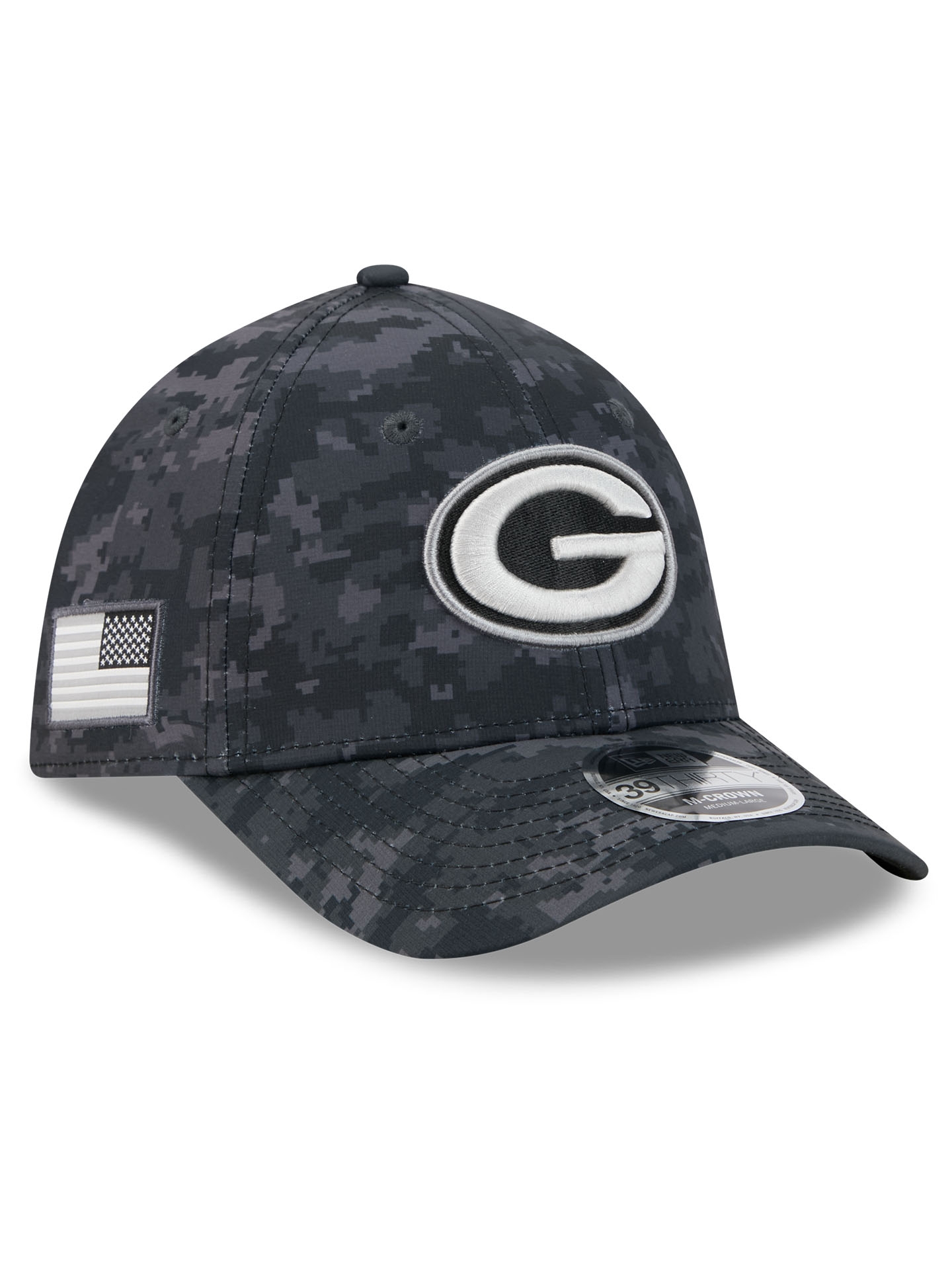 Green Bay Packers 2026 NFL Salute to Service 39THIRTY M-Crown Flex Cap Schwarz