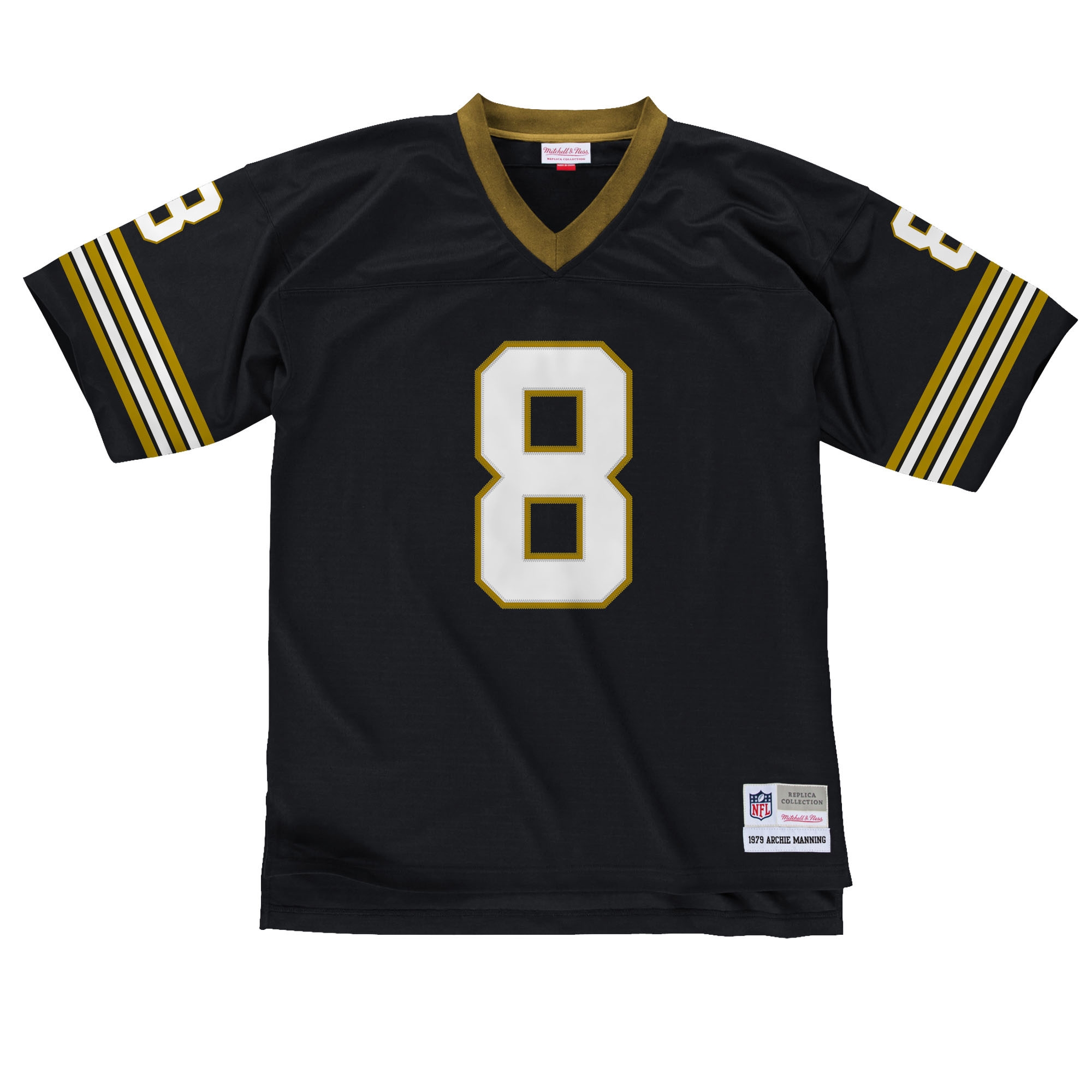 Archie Manning #8 New Orleans Saints Mitchell & Ness Throwback NFL Trikot Schwarz
