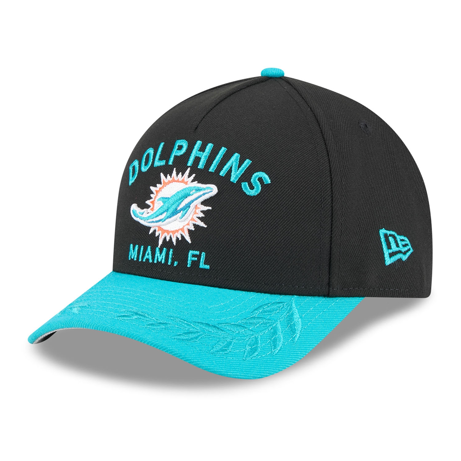 Miami Dolphins 2025 NFL Draft 9FORTY M-Crown A-Frame Snapback Cap Schwarz
