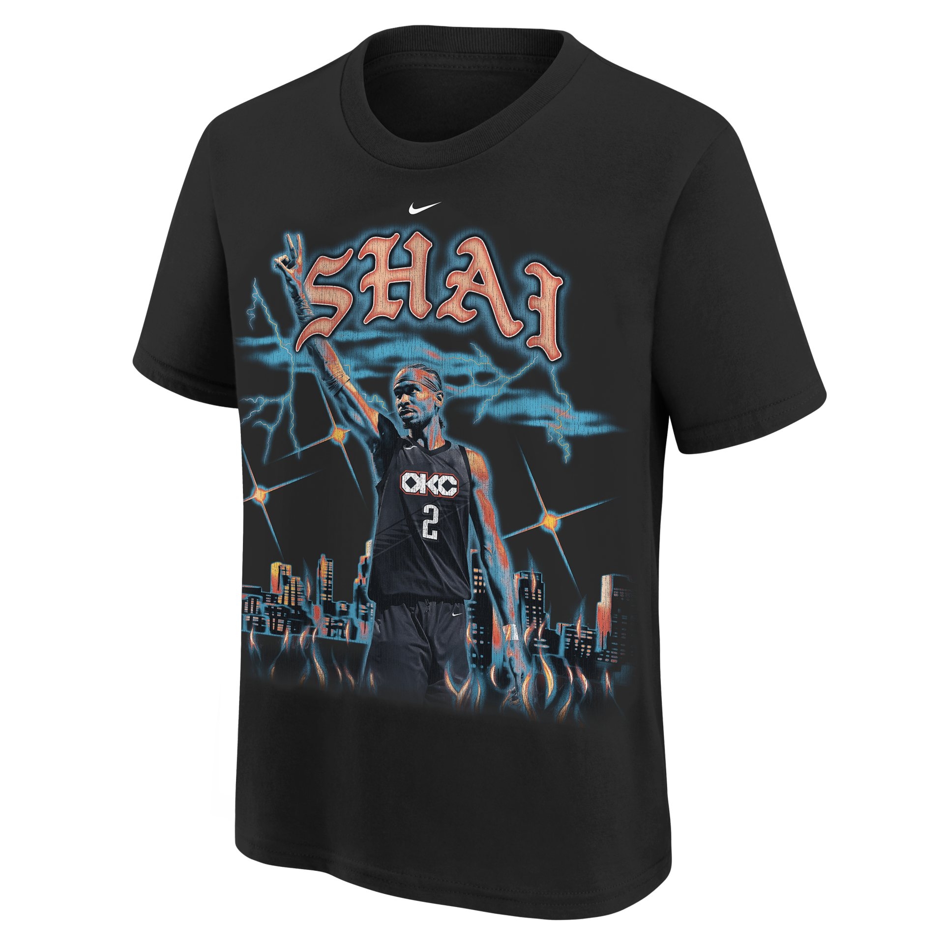 Shai Gilgeous-Alexander OKC Thunder NBA City Edition T-Shirt Schwarz (YOUTH)