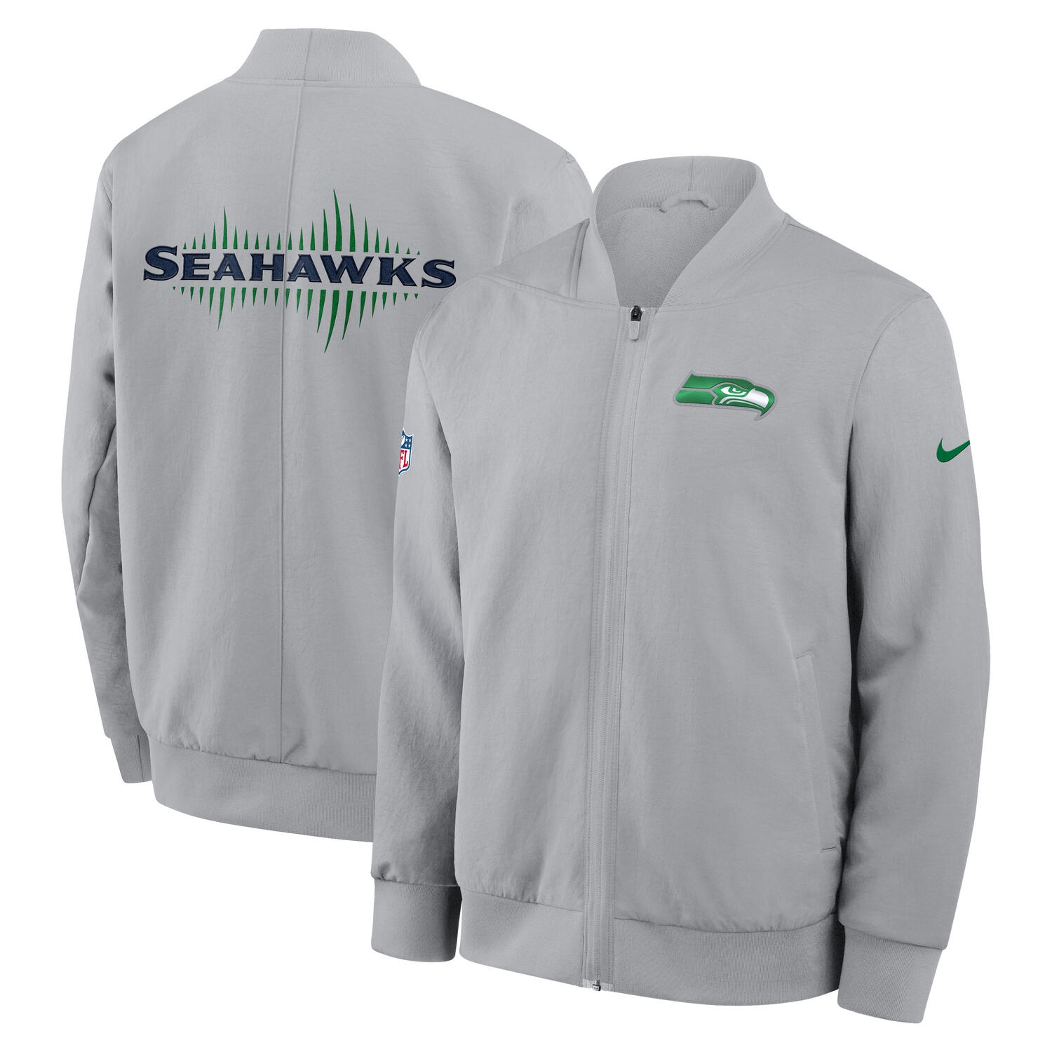 Seattle Seahawks 2025 Rivalries Sideline Bomber Jacke Grey