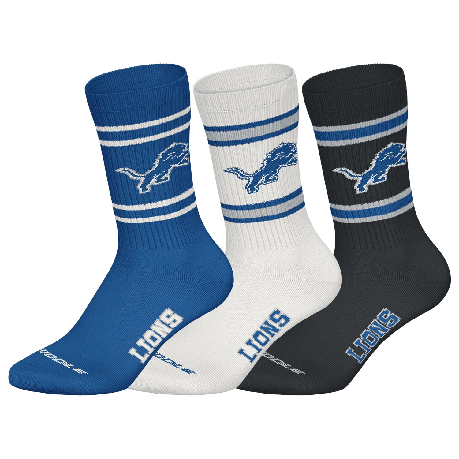 Detroit Lions Team Set NFL Crew Socken (3er-Pack)
