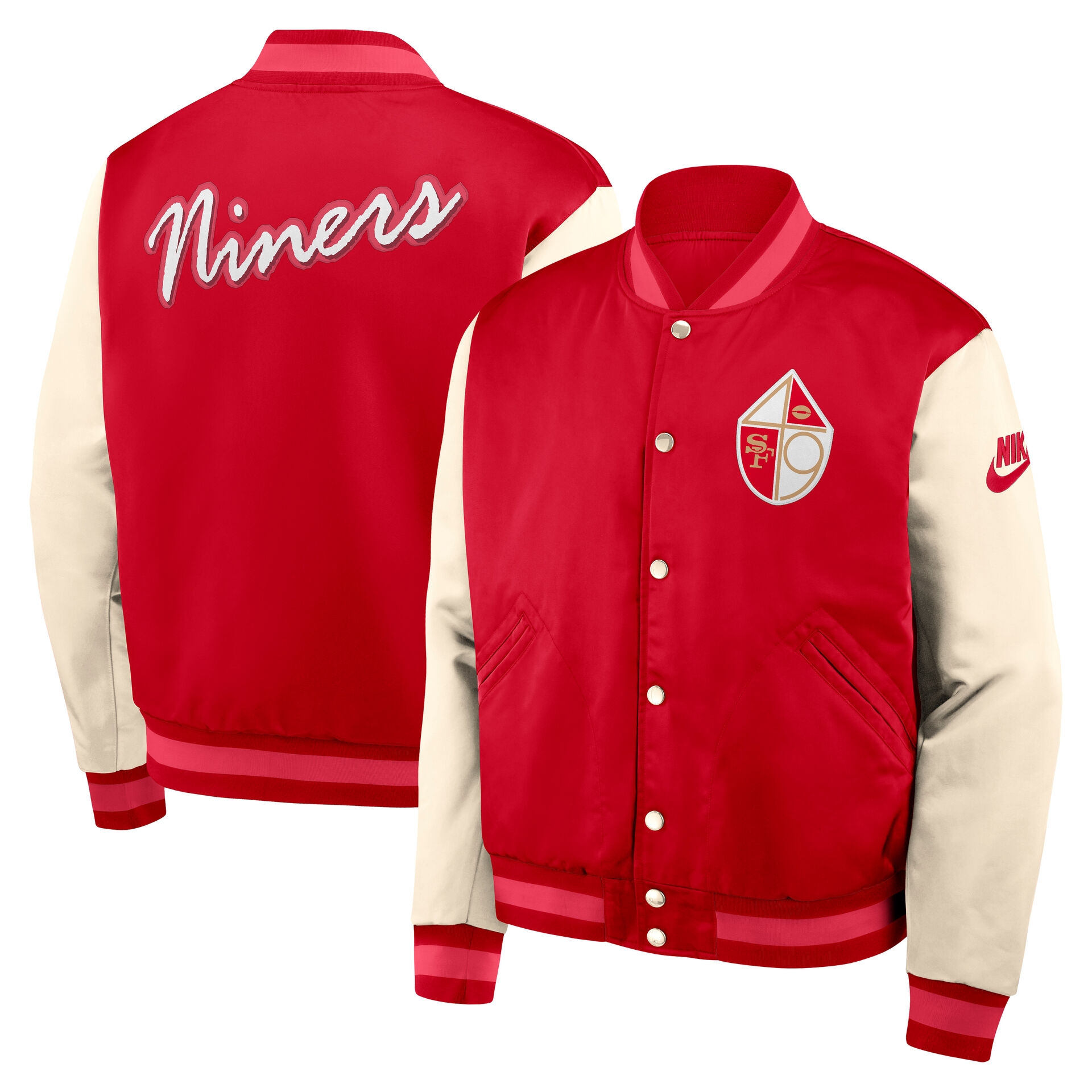 San Francisco 49ers Rewind Legacy Bomber Jacke Rot/Cream