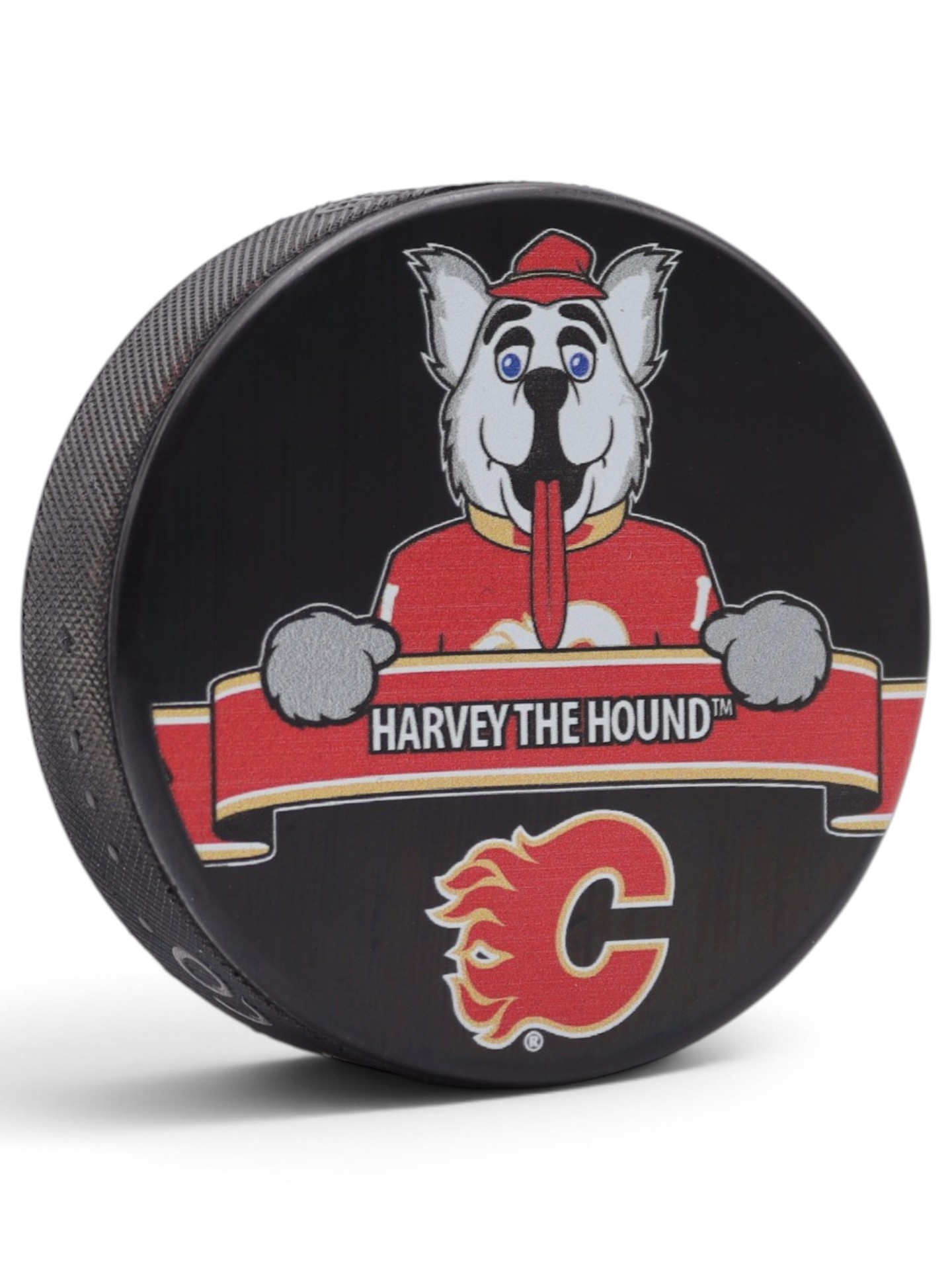 Calgary Flames Harvey The Hound Mascot NHL Souvenir Puck